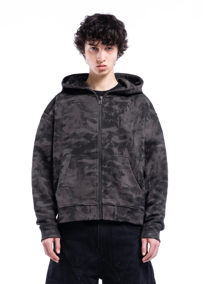 CAMO MONOGRAM ZIP JACKET BLACK VINTAGE