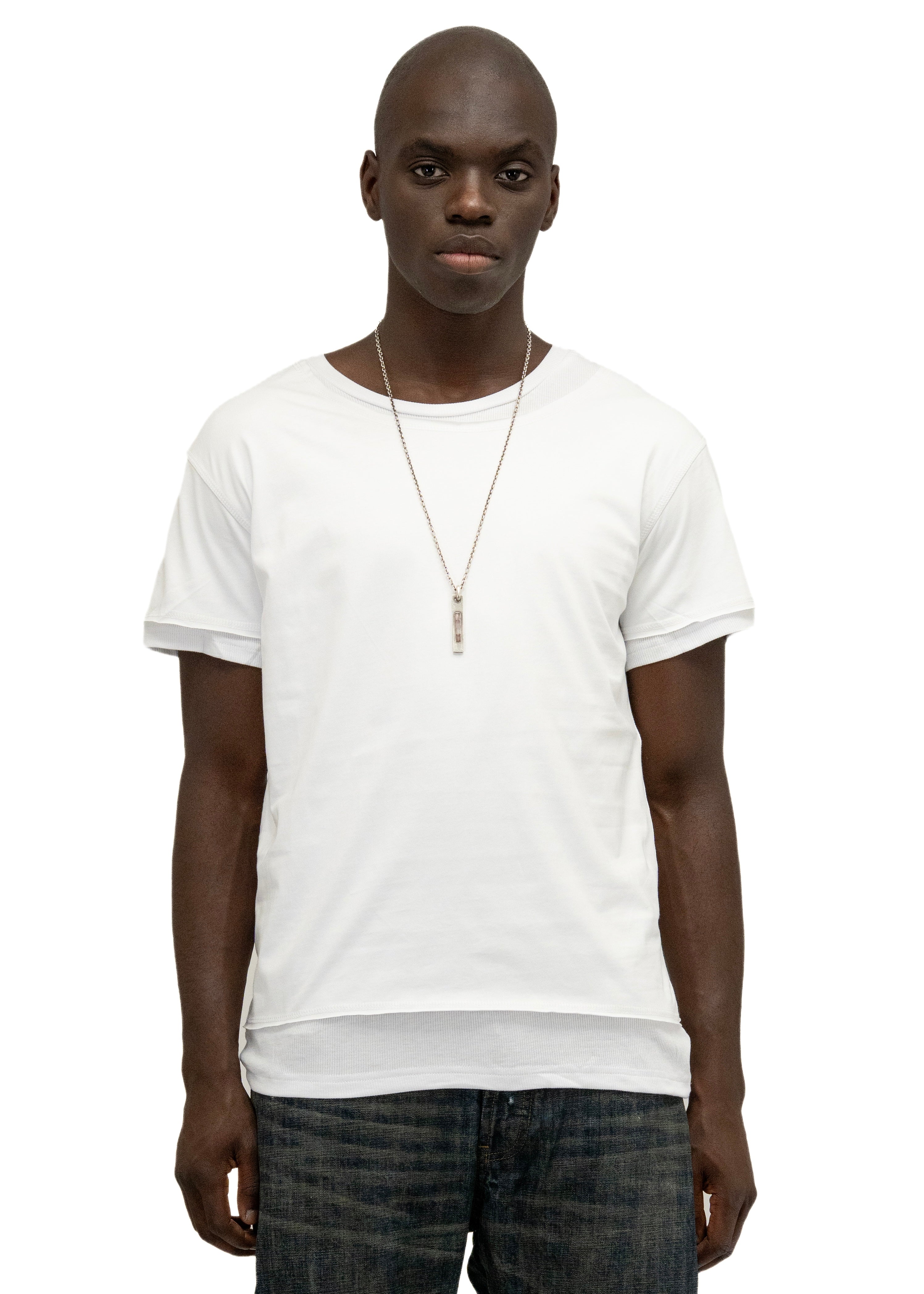 トップス no faith studios DOUBLE LAYERED DOUBLE-LAYERED T-SHIRT WHITE – NO/FAITH STUDIOS