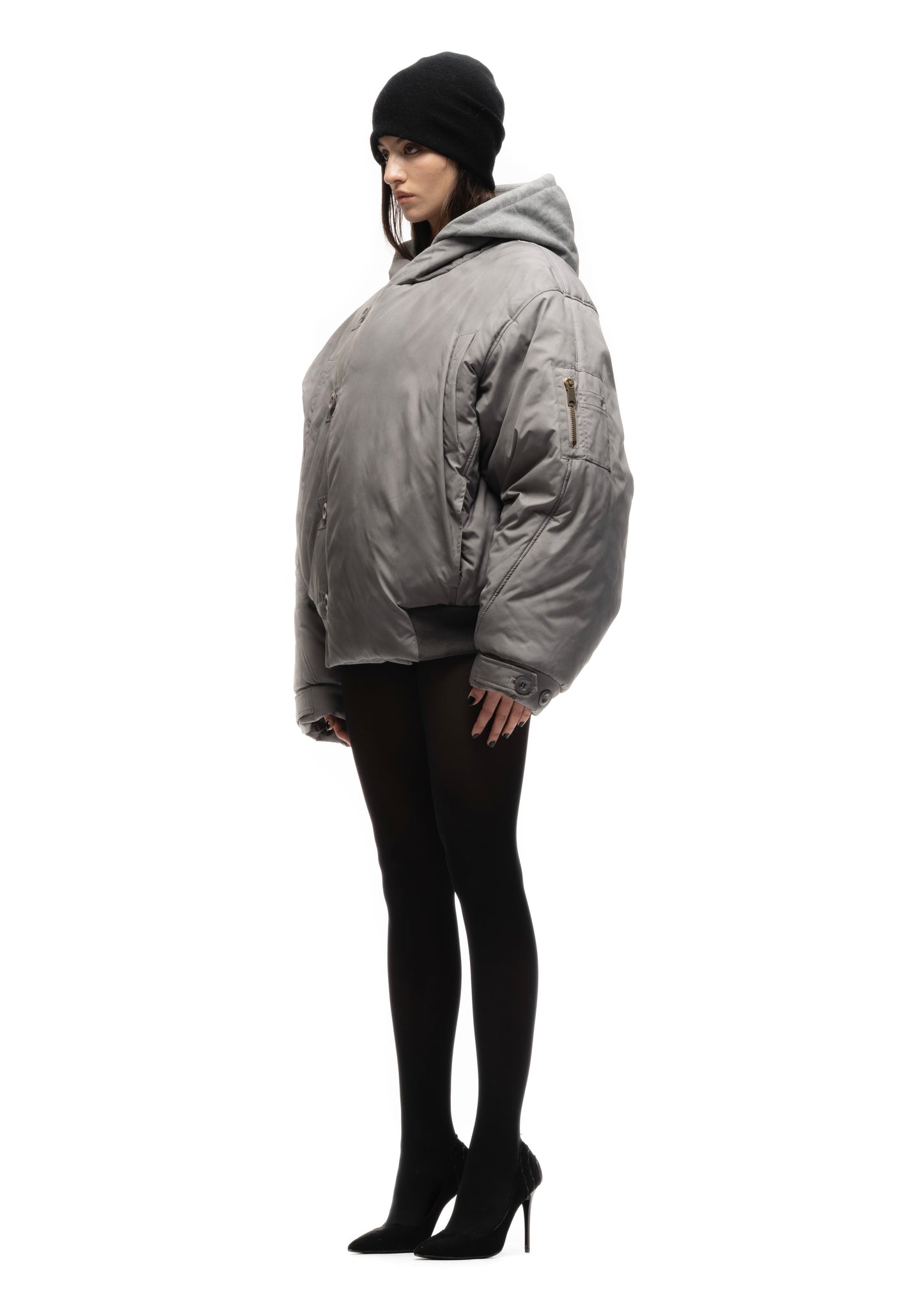 FENCING WAFFLE BOMBER JACKET GREY FEMALE