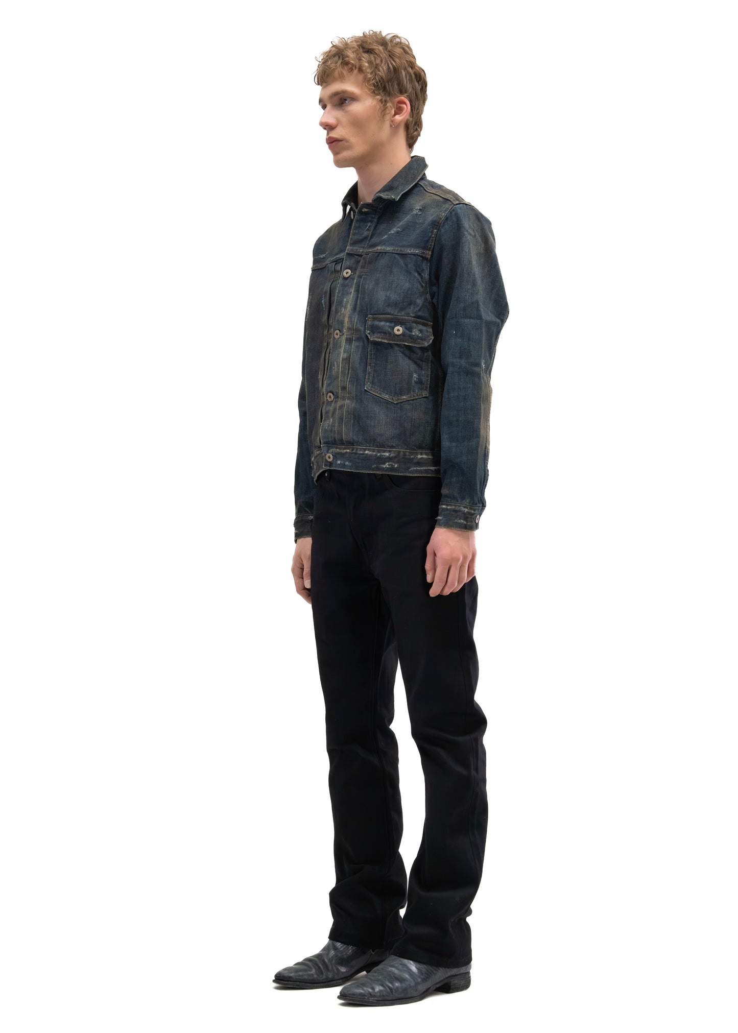 FADED BLUE DENIM TRUCKER