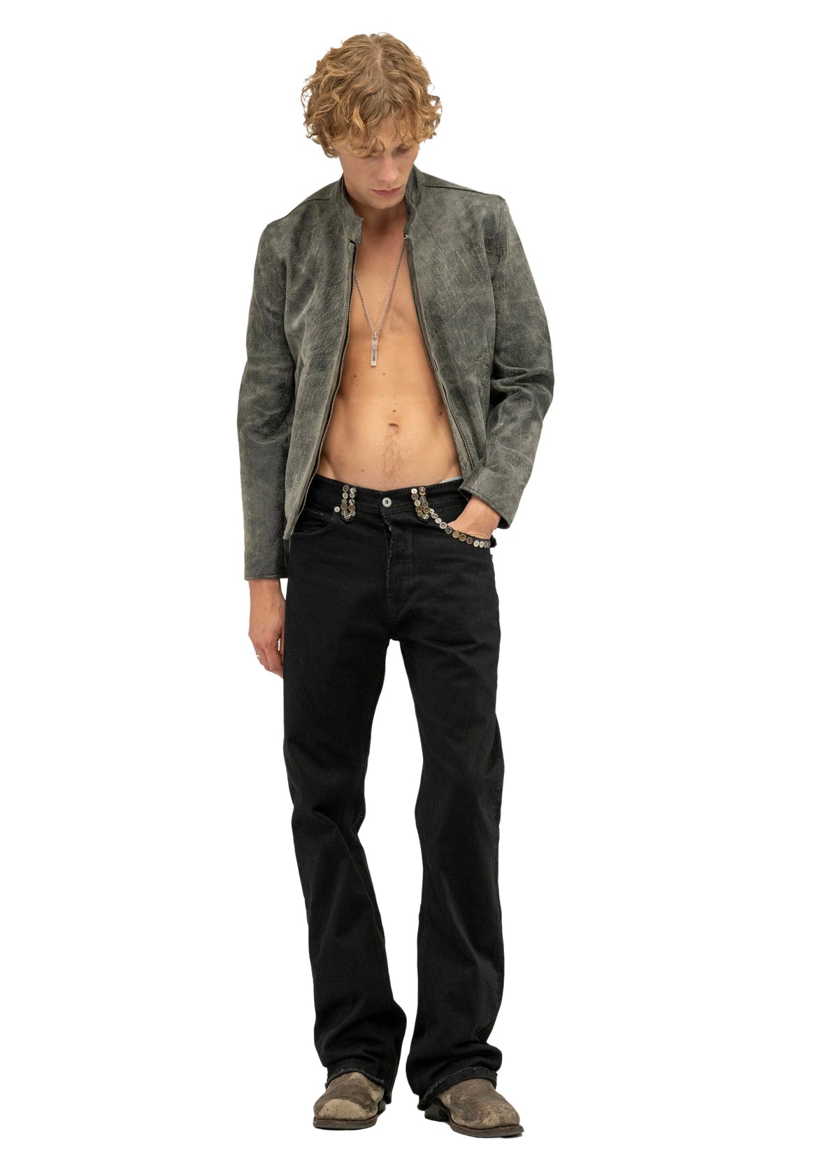 SEQUIN SELVEDGE BOOTCUT DENIM BLACK