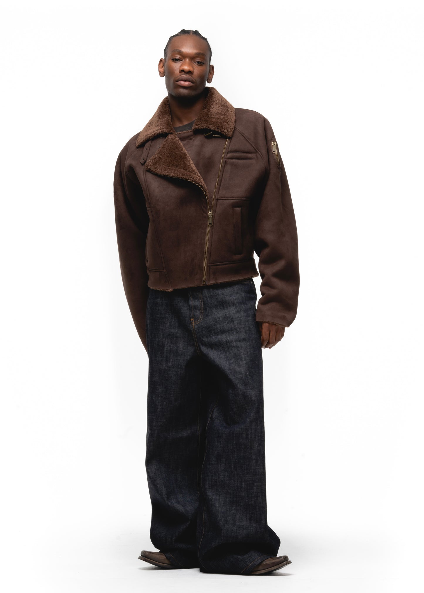 HEAVY FLIGHT SHEARLING JACKET BROWN