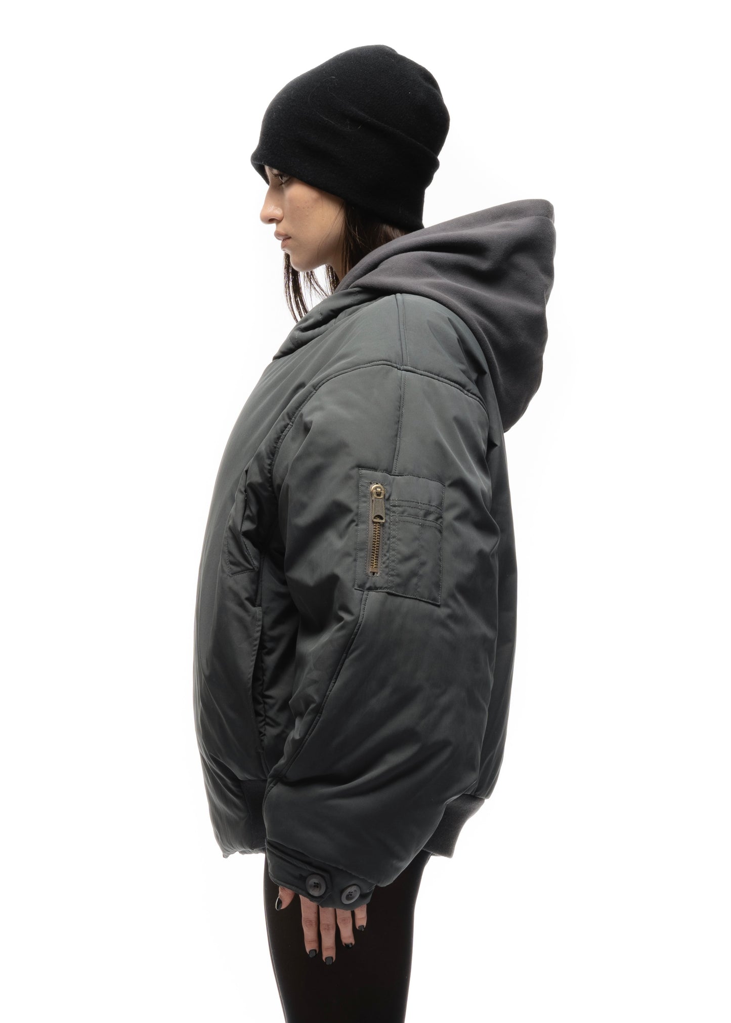 FENCING WAFFLE BOMBER JACKET COLD GREY FEMALE