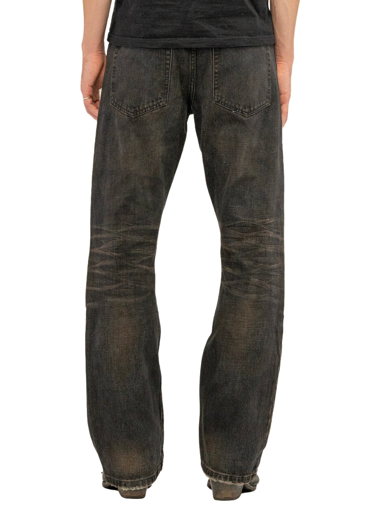 WASHED BLACK SELVEDGE BOOTCUT DENIM