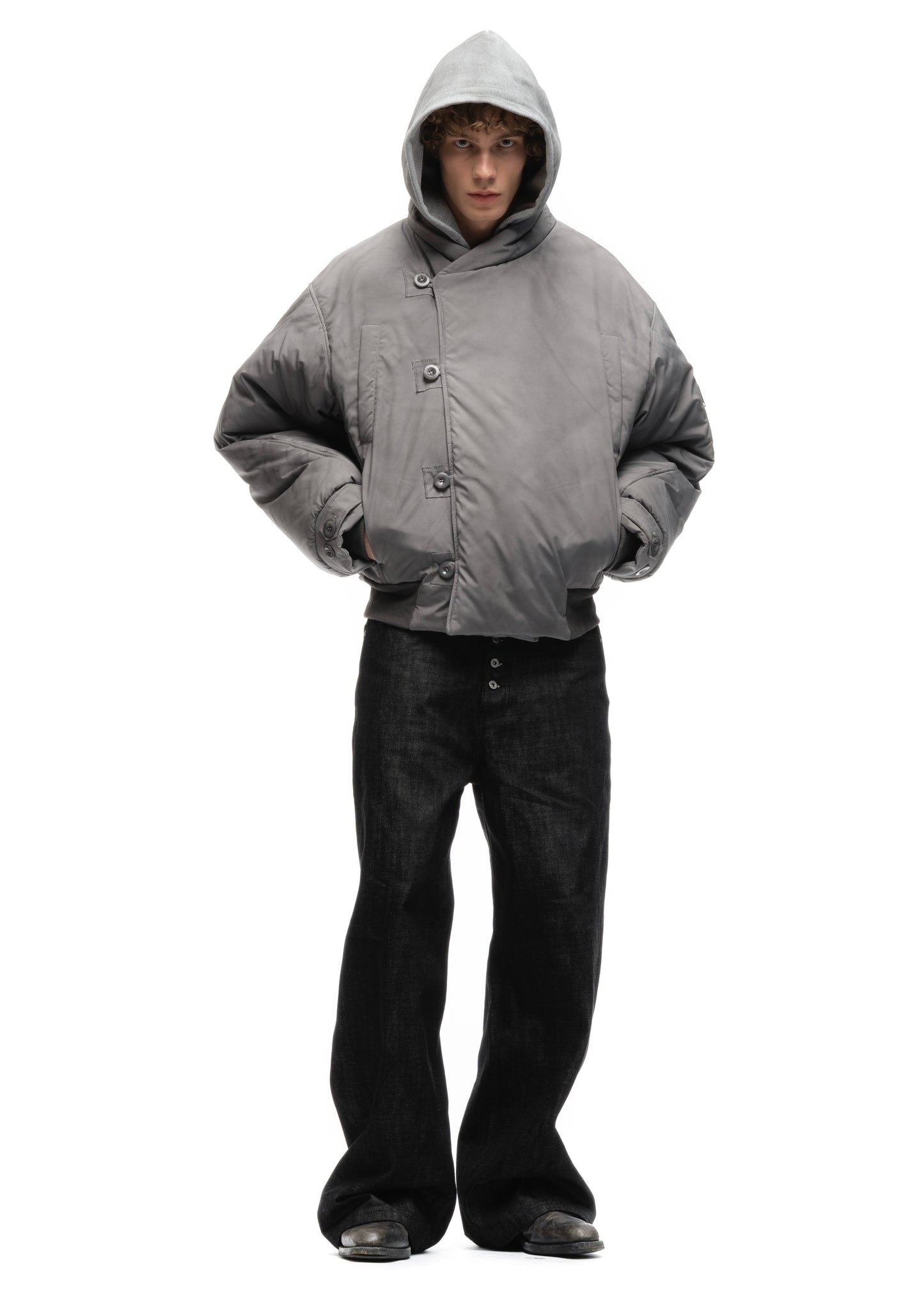 FENCING WAFFLE BOMBER JACKET GREY