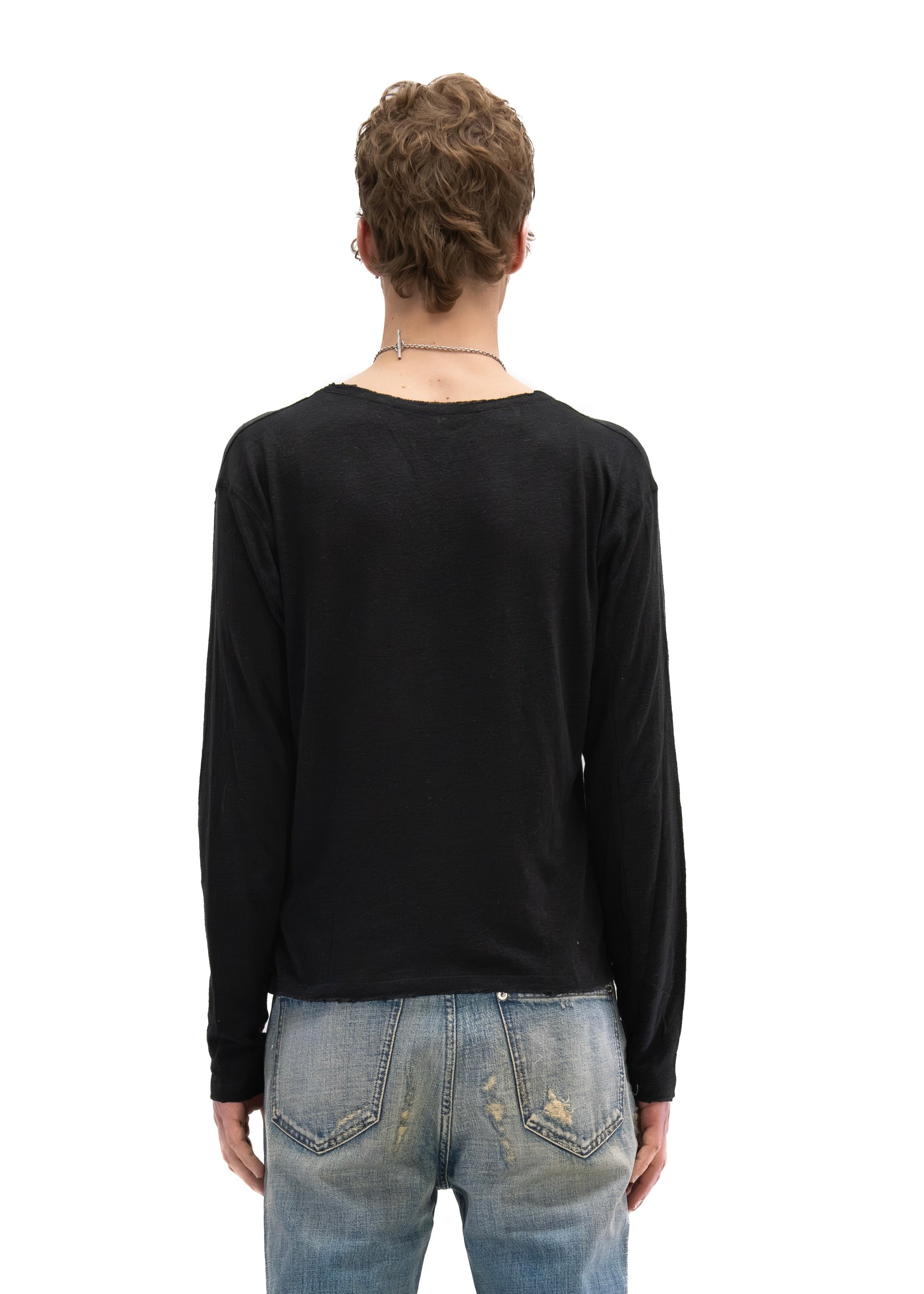 HERITAGE BUTTON-UP LONGSLEEVE BLACK – NO/FAITH STUDIOS