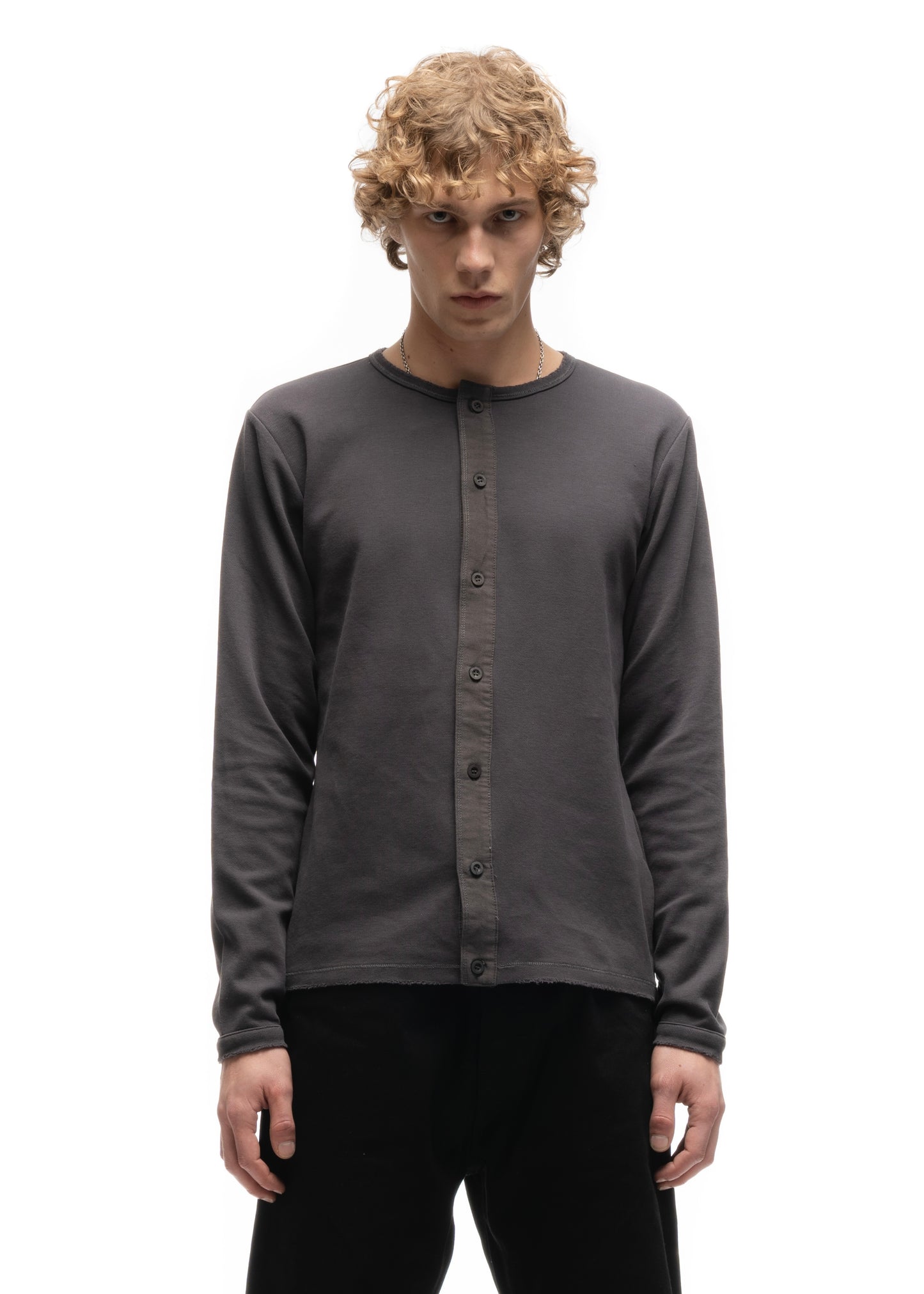 JAPANESE BUTTON-UP CARDIGAN STEEL GREY