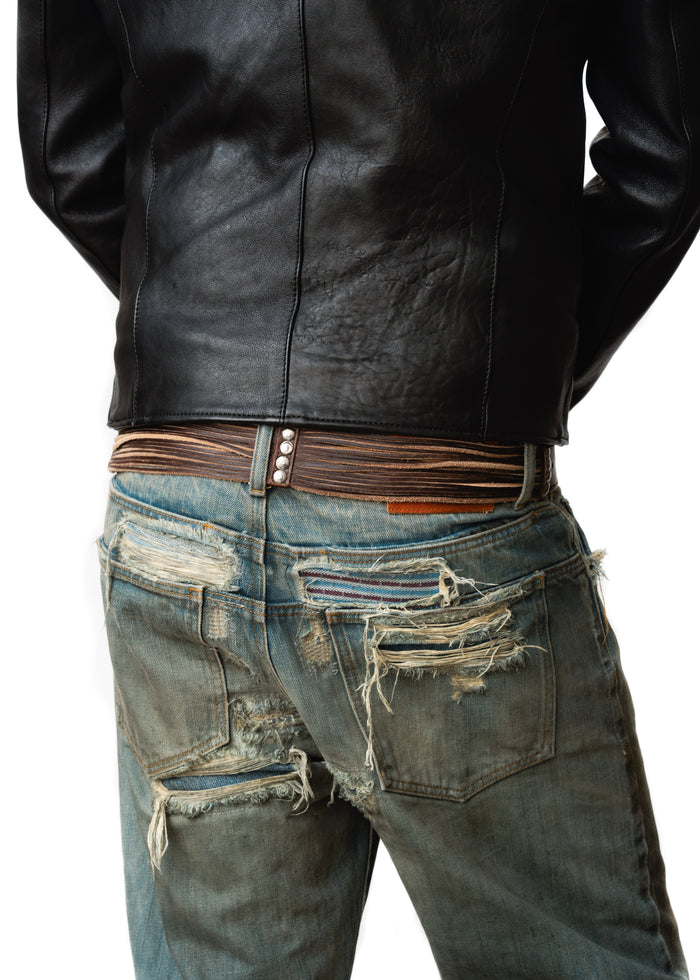 SNAKE BELT USED BROWN