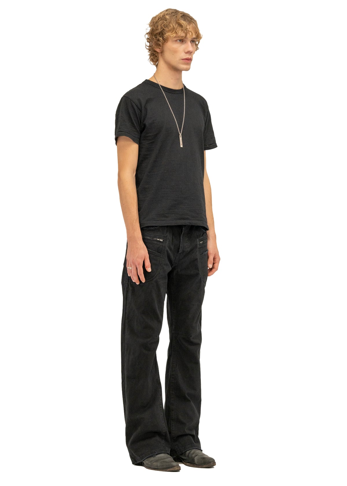 FRAYED BOOTCUT DENIM BLACK
