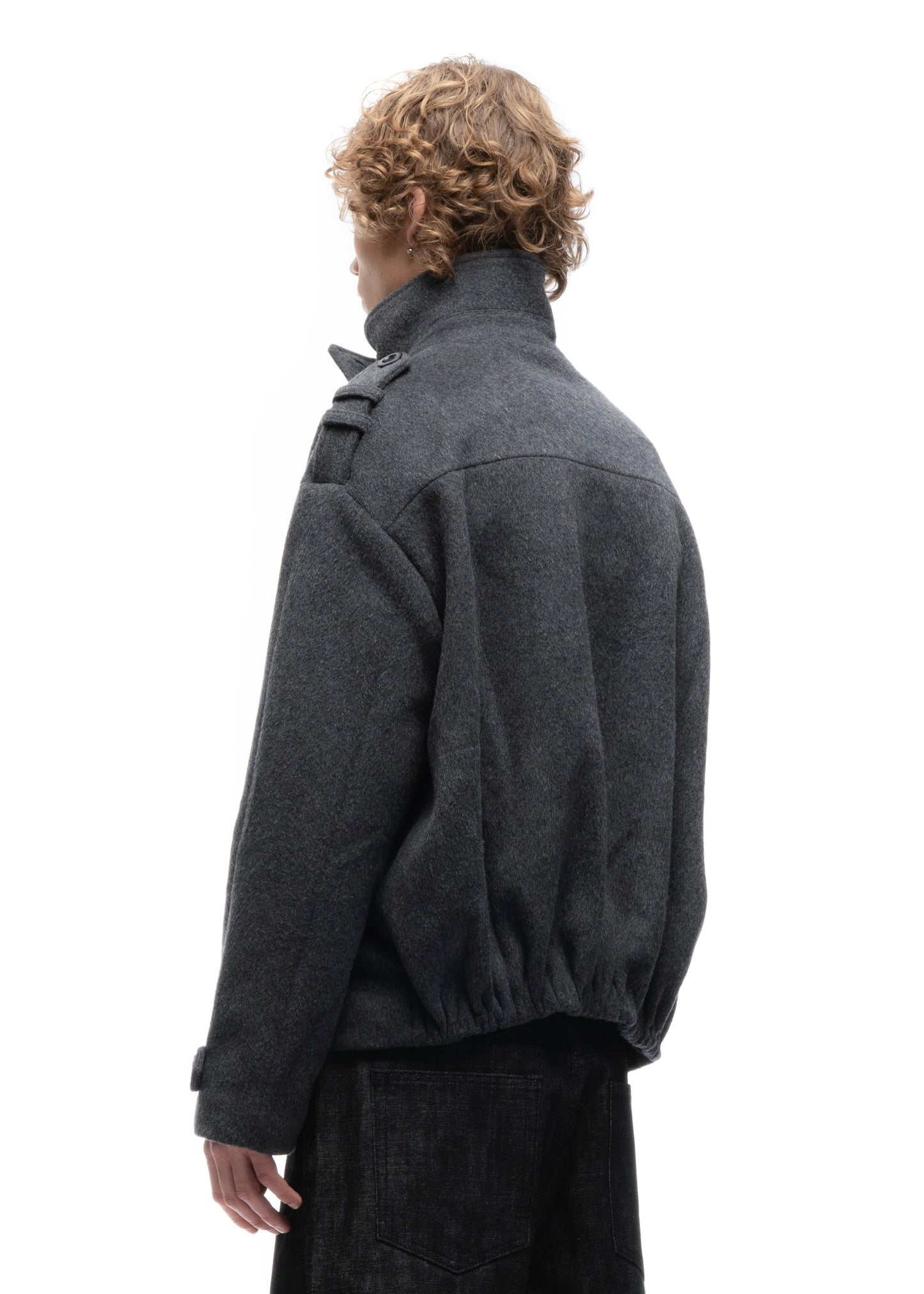 BUTTON UP MARINE JACKET GREY