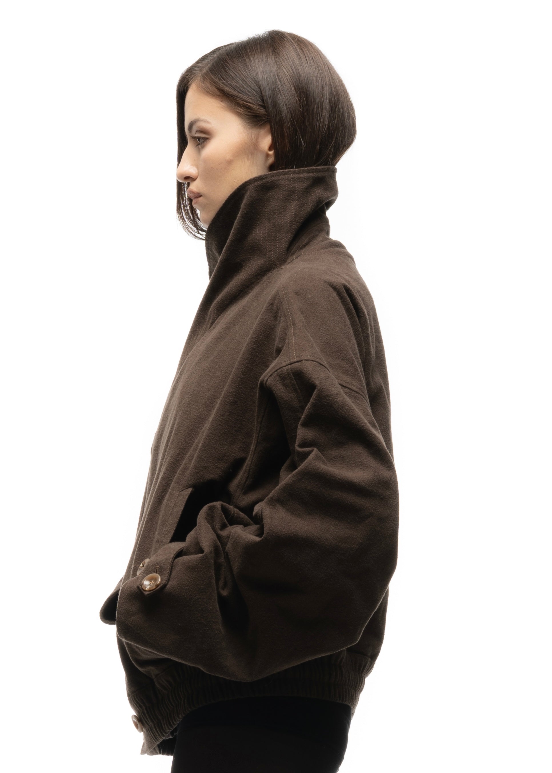 MOLESKIN JACKET BROWN FEMALE – NO/FAITH STUDIOS