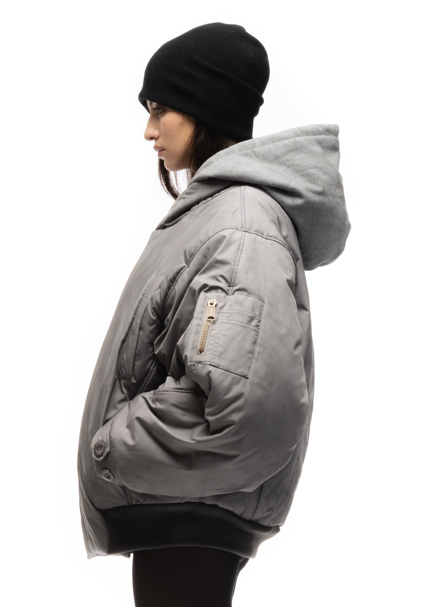 FENCING WAFFLE BOMBER JACKET GREY FEMALE