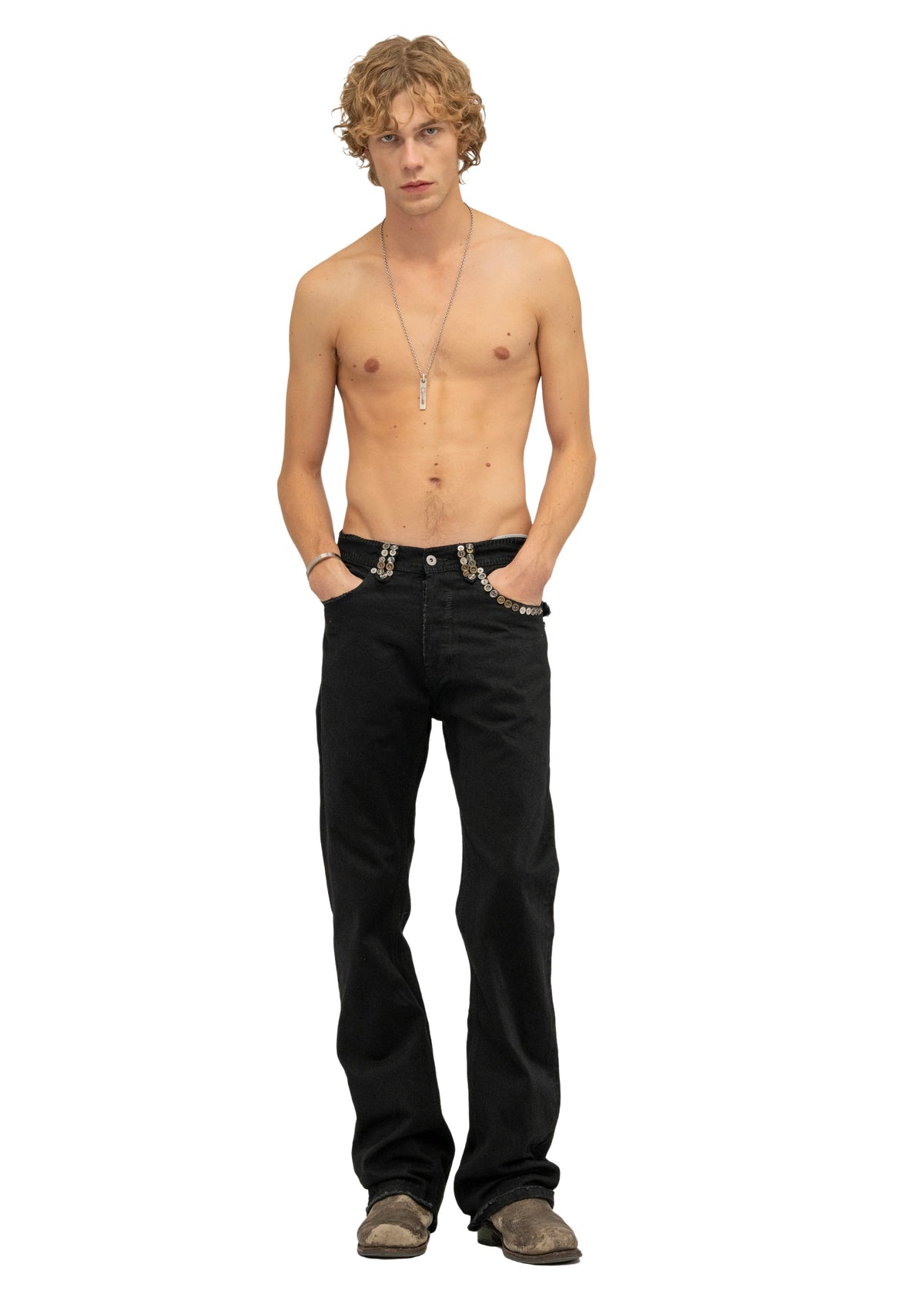 SEQUIN SELVEDGE BOOTCUT DENIM BLACK