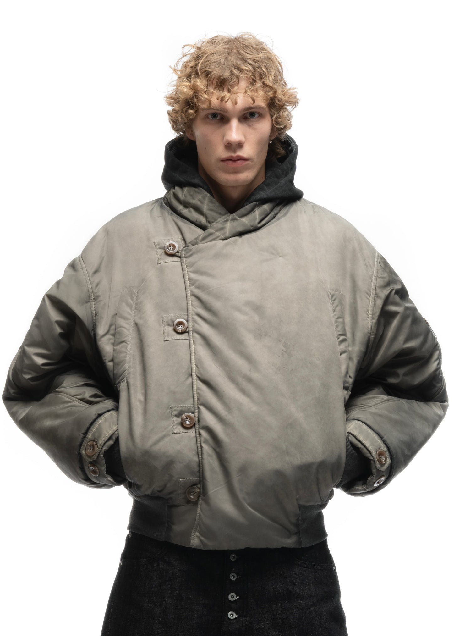 FENCING WAFFLE BOMBER JACKET USED BEIGE