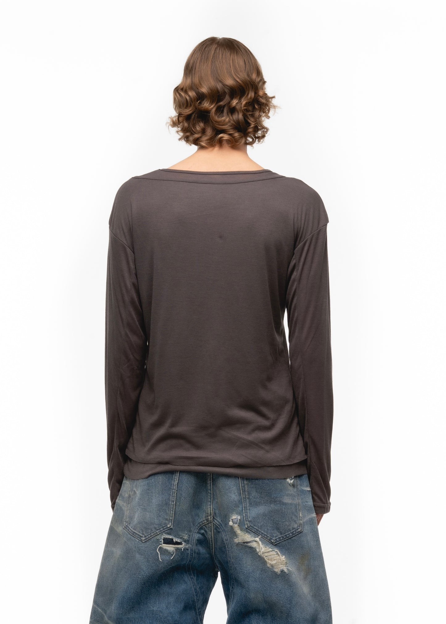 DOUBLE-LAYERED BURGUNDY LONGSLEEVE