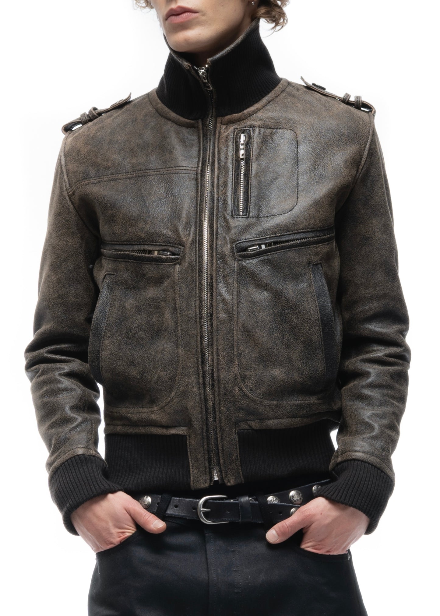 SHADOW OPERATOR LEATHER JACKET USED