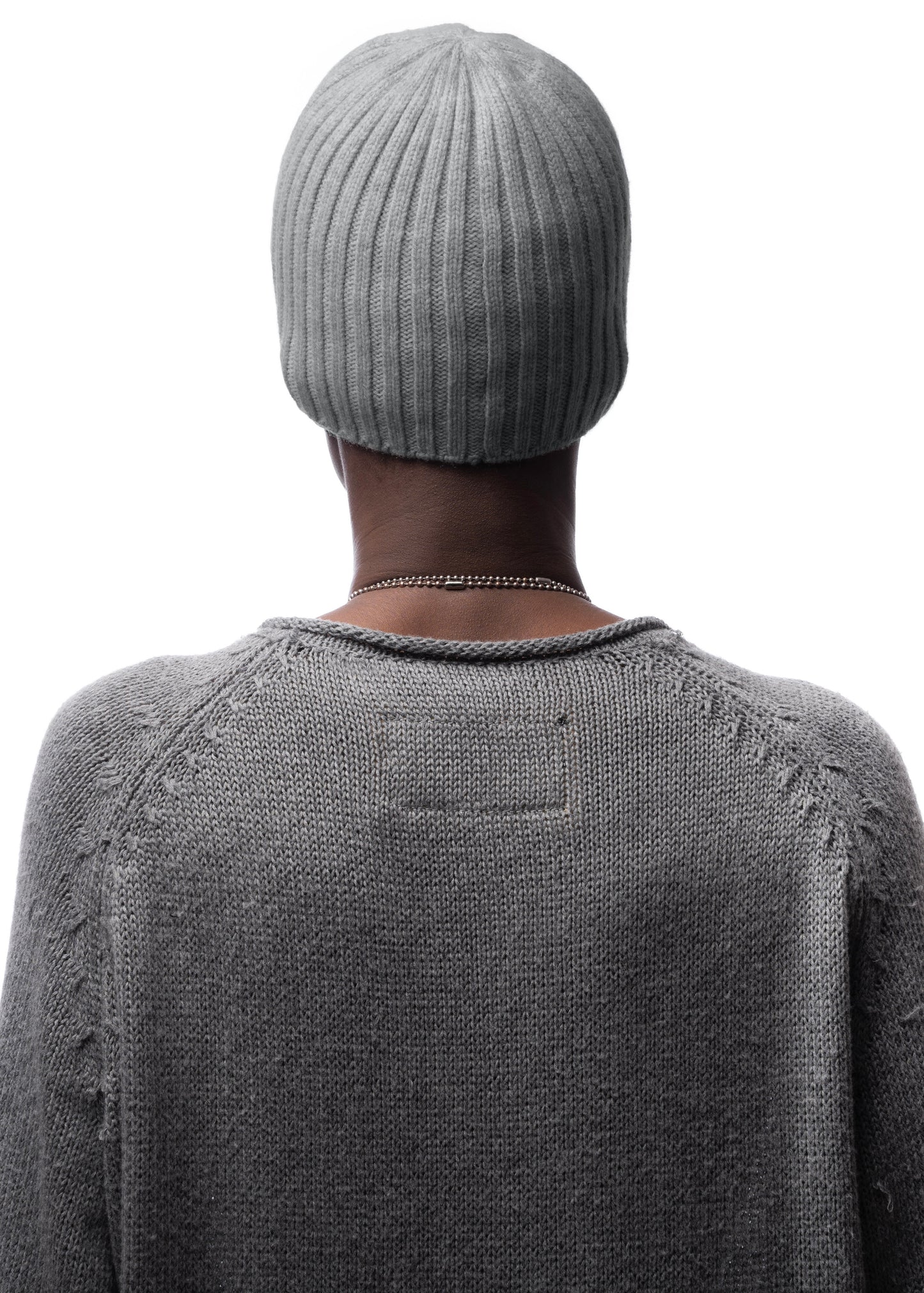 RIBBED WOOL BEANIE DARK GREY