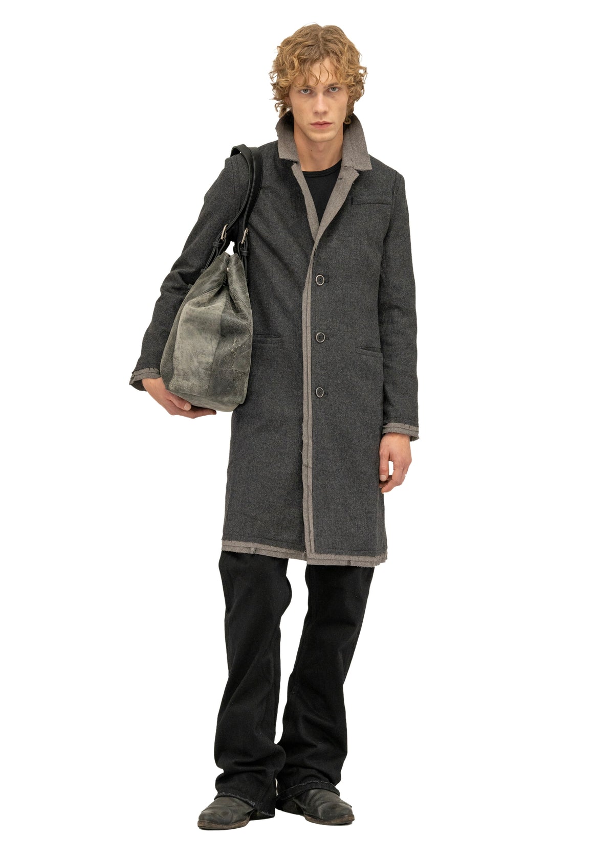 LAYERED WOOL COAT