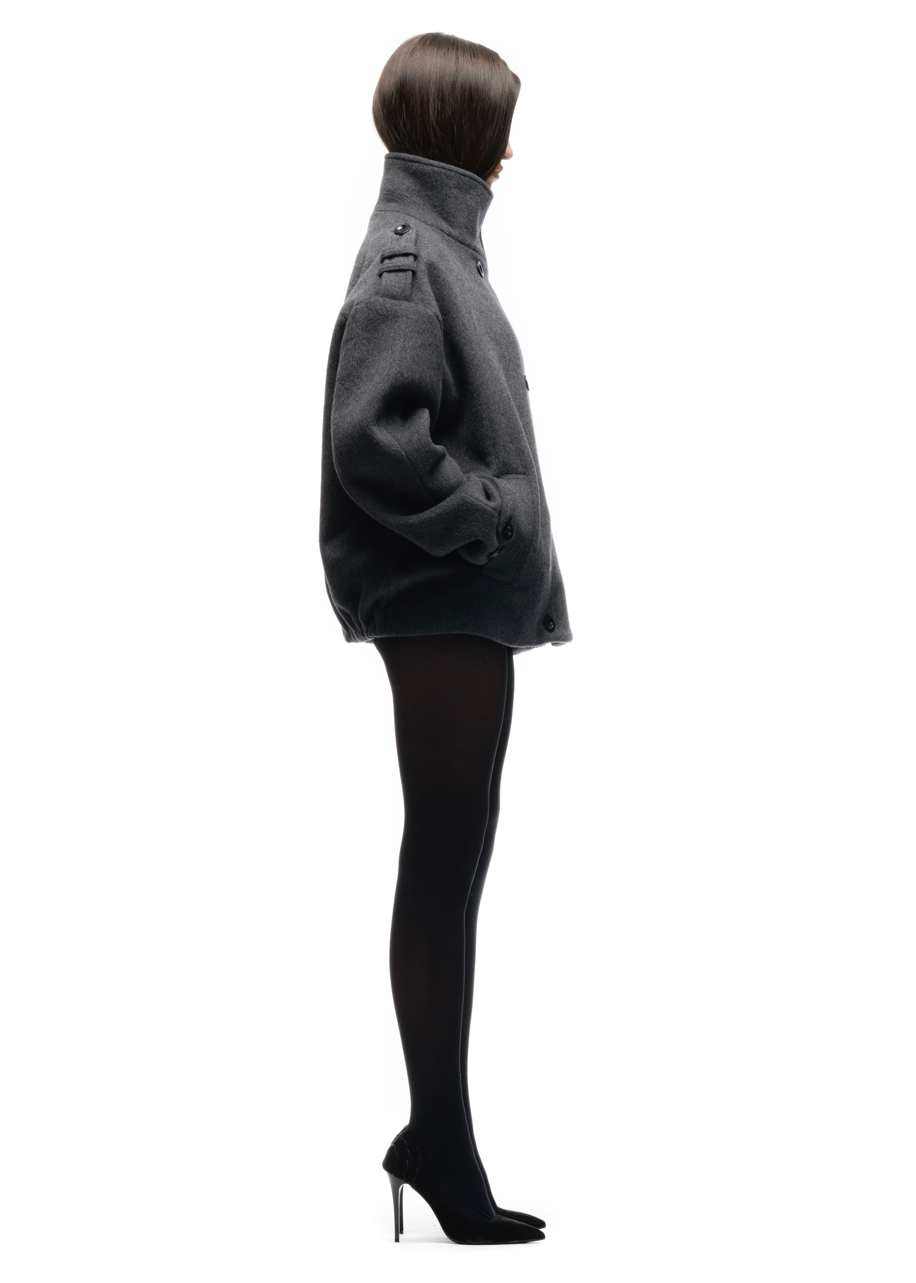 BUTTON UP MARINE JACKET GREY FEMALE – NO/FAITH STUDIOS