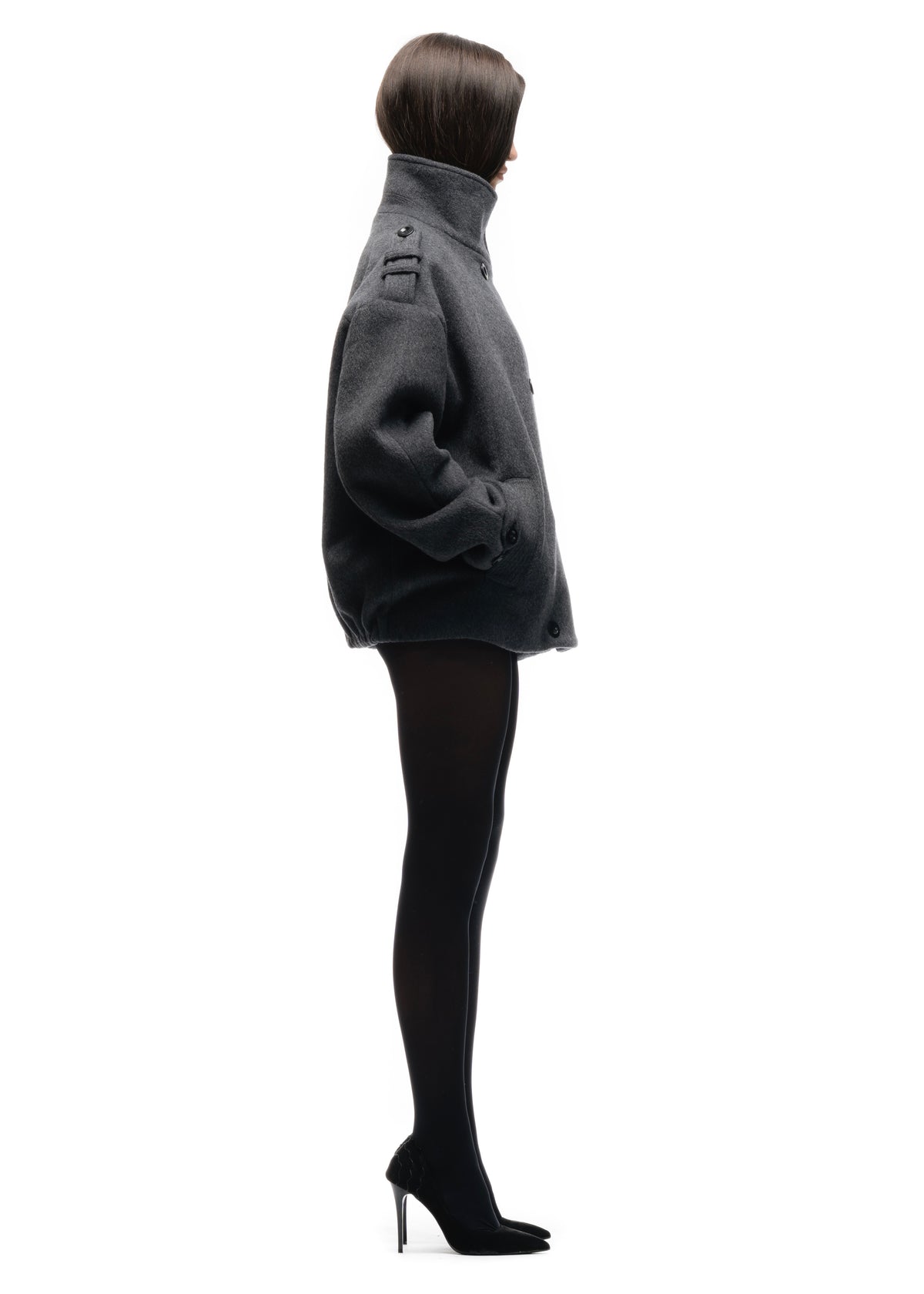 BUTTON UP MARINE JACKET GREY FEMALE