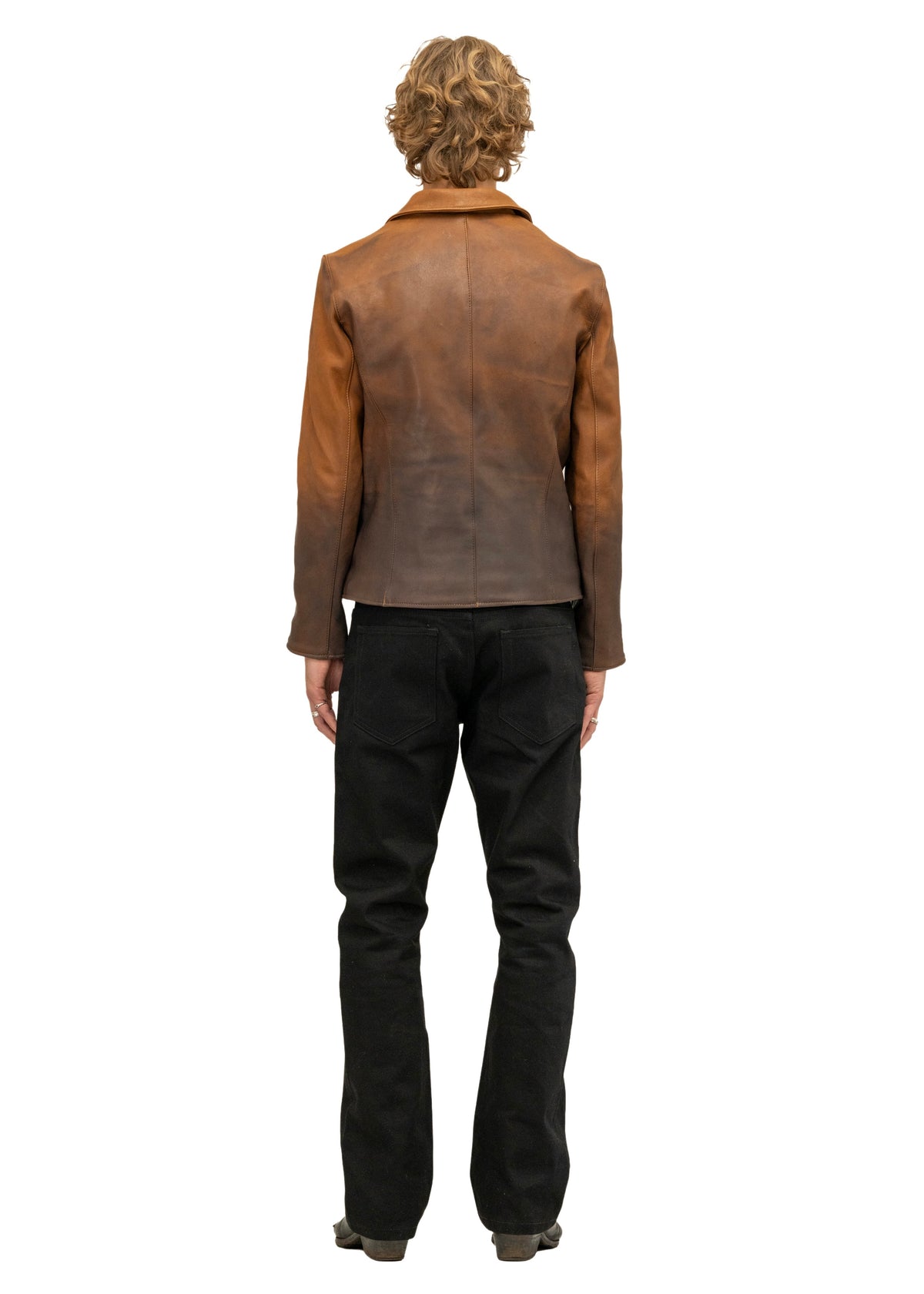 FADED BIKER ONE CUT LEATHER JACKET