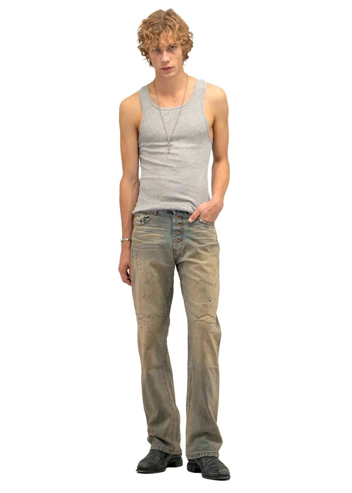 REPAIRED DUST BOOTCUT DENIM