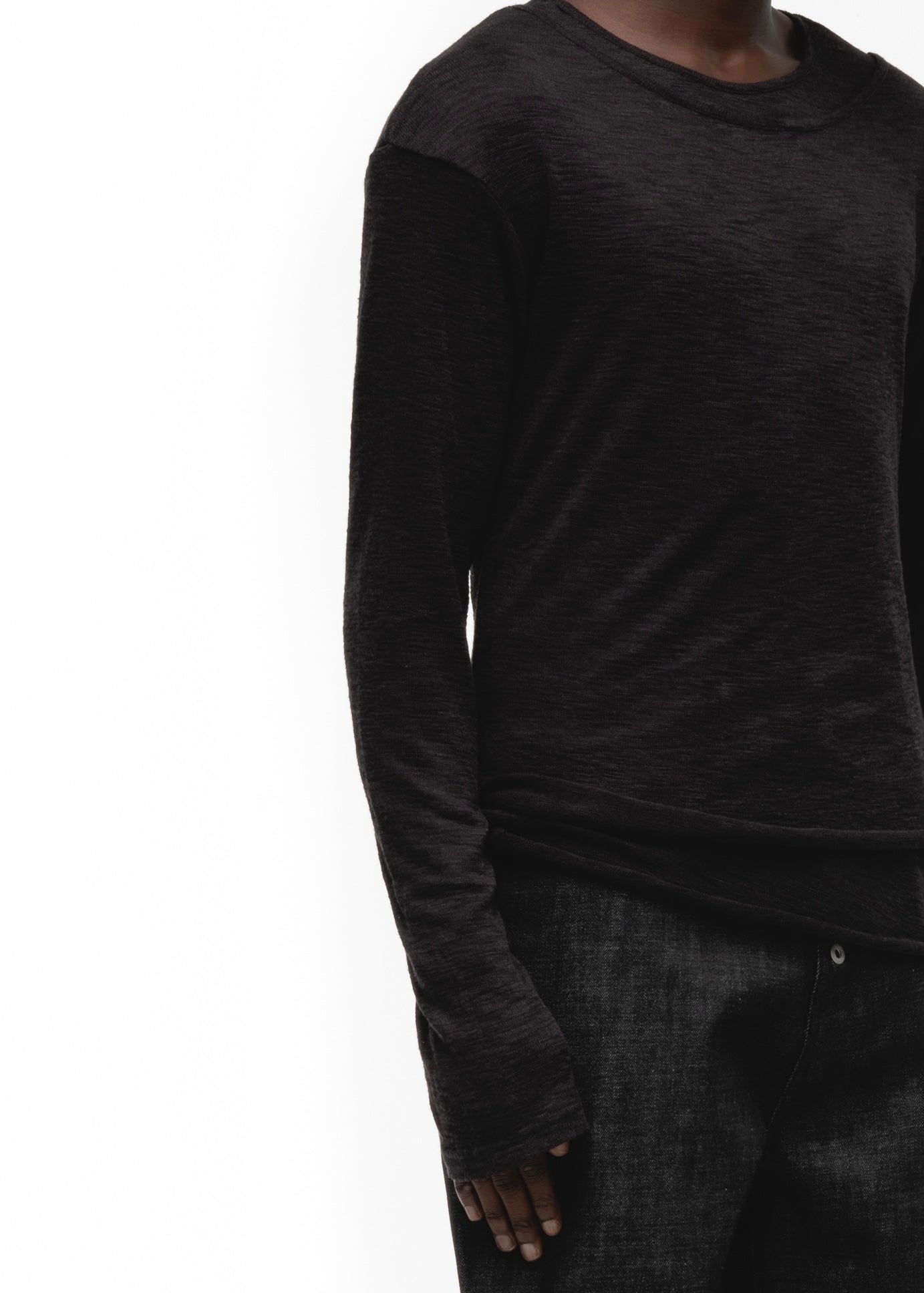 JAPANESE DOUBLE-LAYERED LONGSLEEVE BLACK