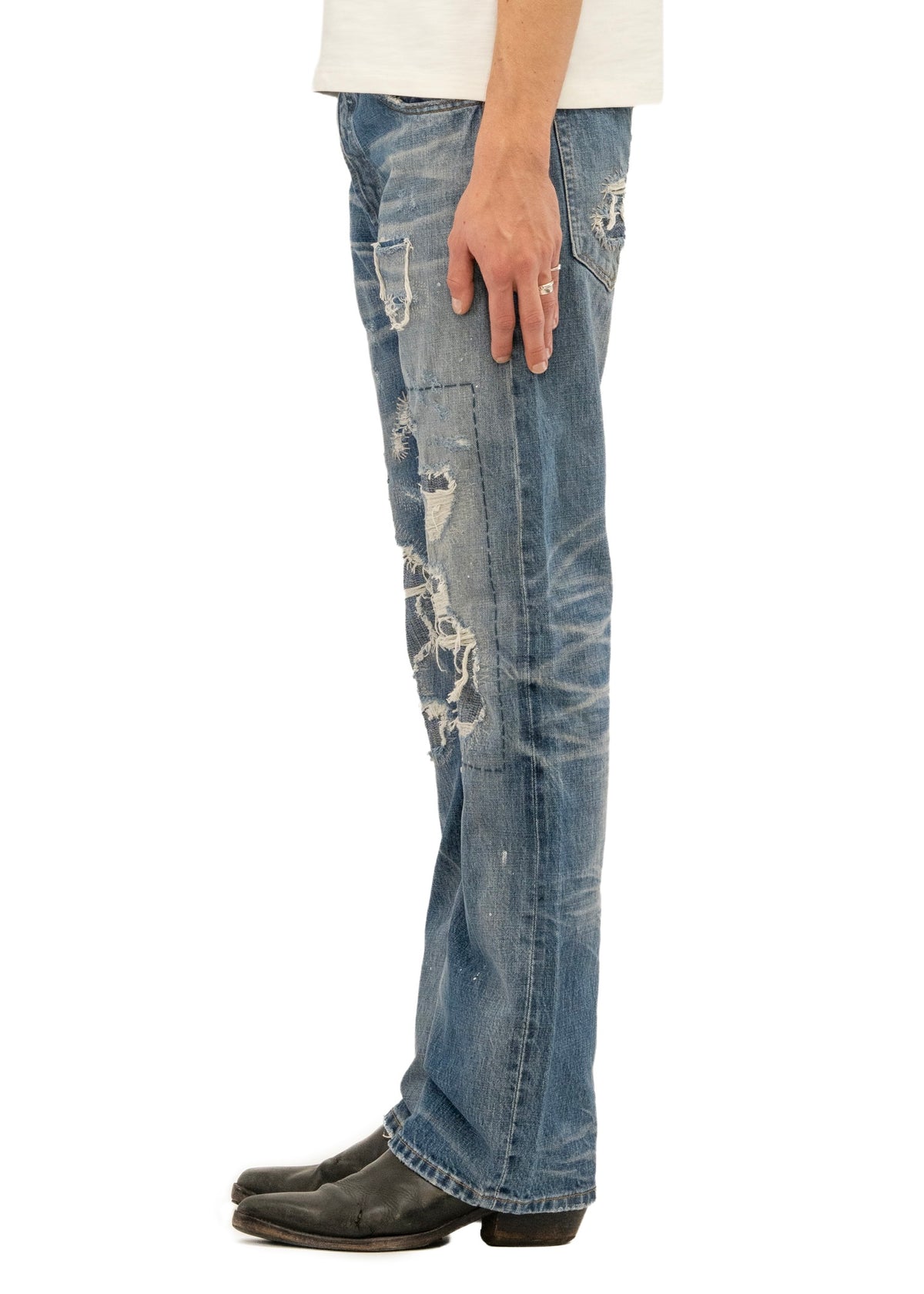 HAND REPAIRED SELVEDGE FITTED BOOTCUT DENIM