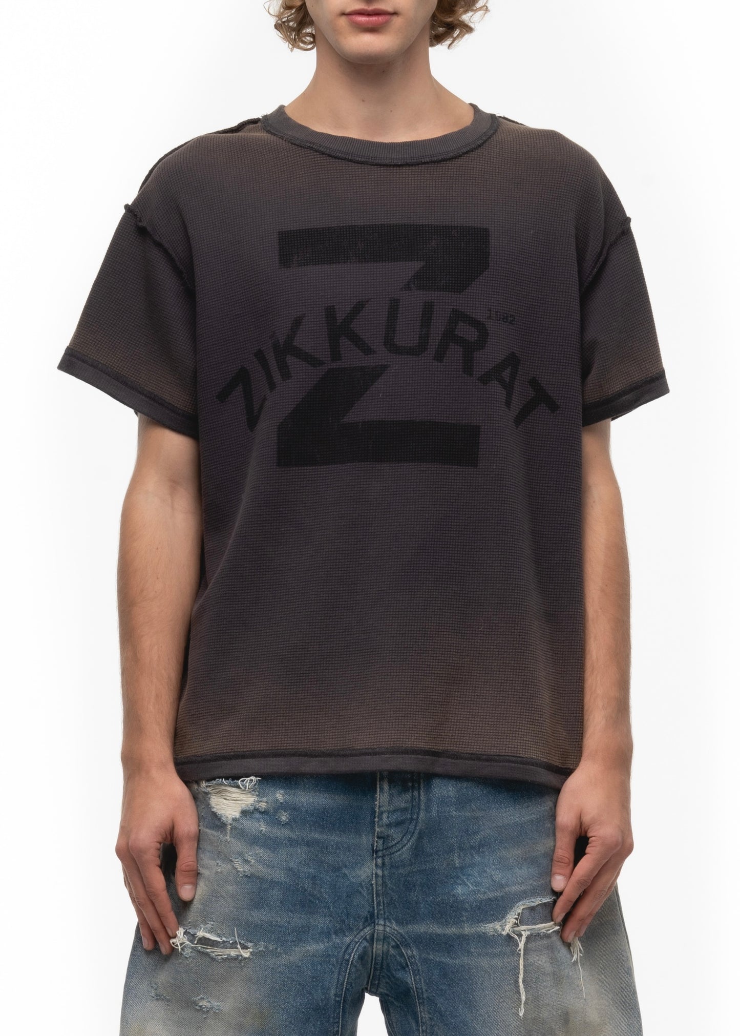 ZIKKURAT SUNFADE WAFFLE COTTON T-SHIRT