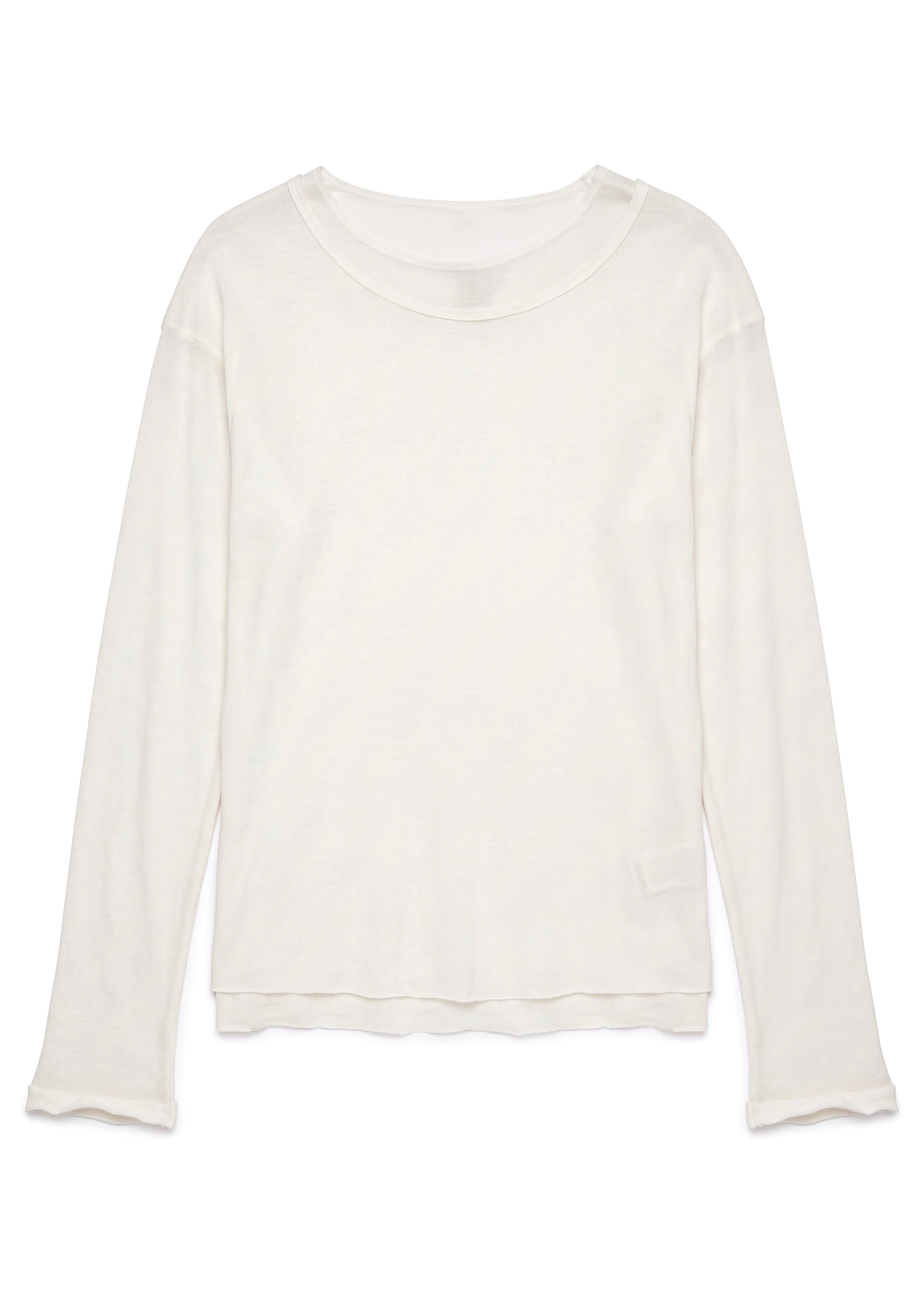 DOUBLE-LAYERED ORGANIC COTTON LONGSLEEVE WHITE – NO/FAITH STUDIOS