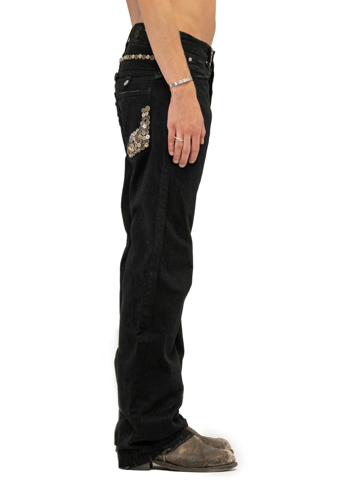 SEQUIN SELVEDGE BOOTCUT DENIM BLACK