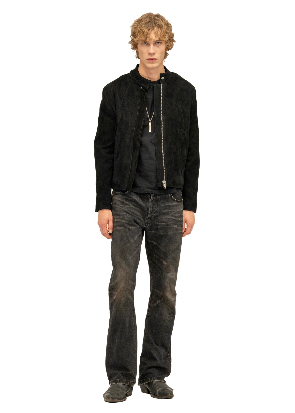 WASHED BLACK SELVEDGE BOOTCUT DENIM