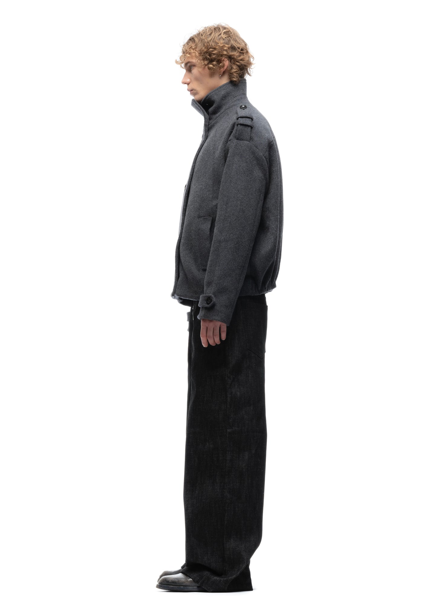 BUTTON UP MARINE JACKET GREY