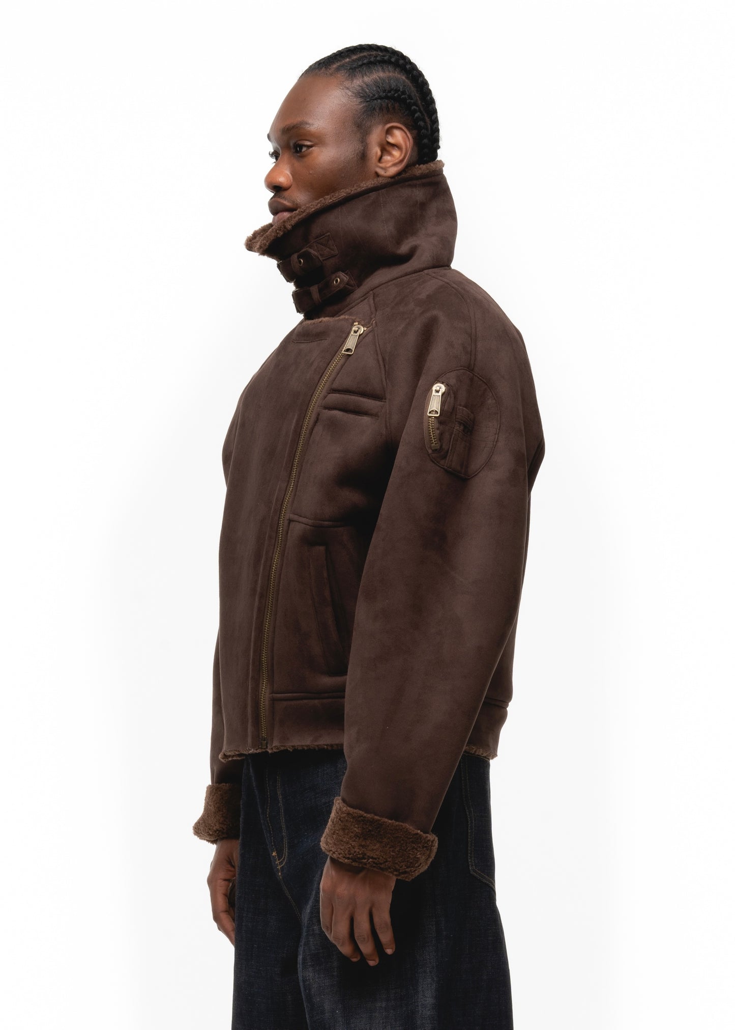 HEAVY FLIGHT SHEARLING JACKET BROWN