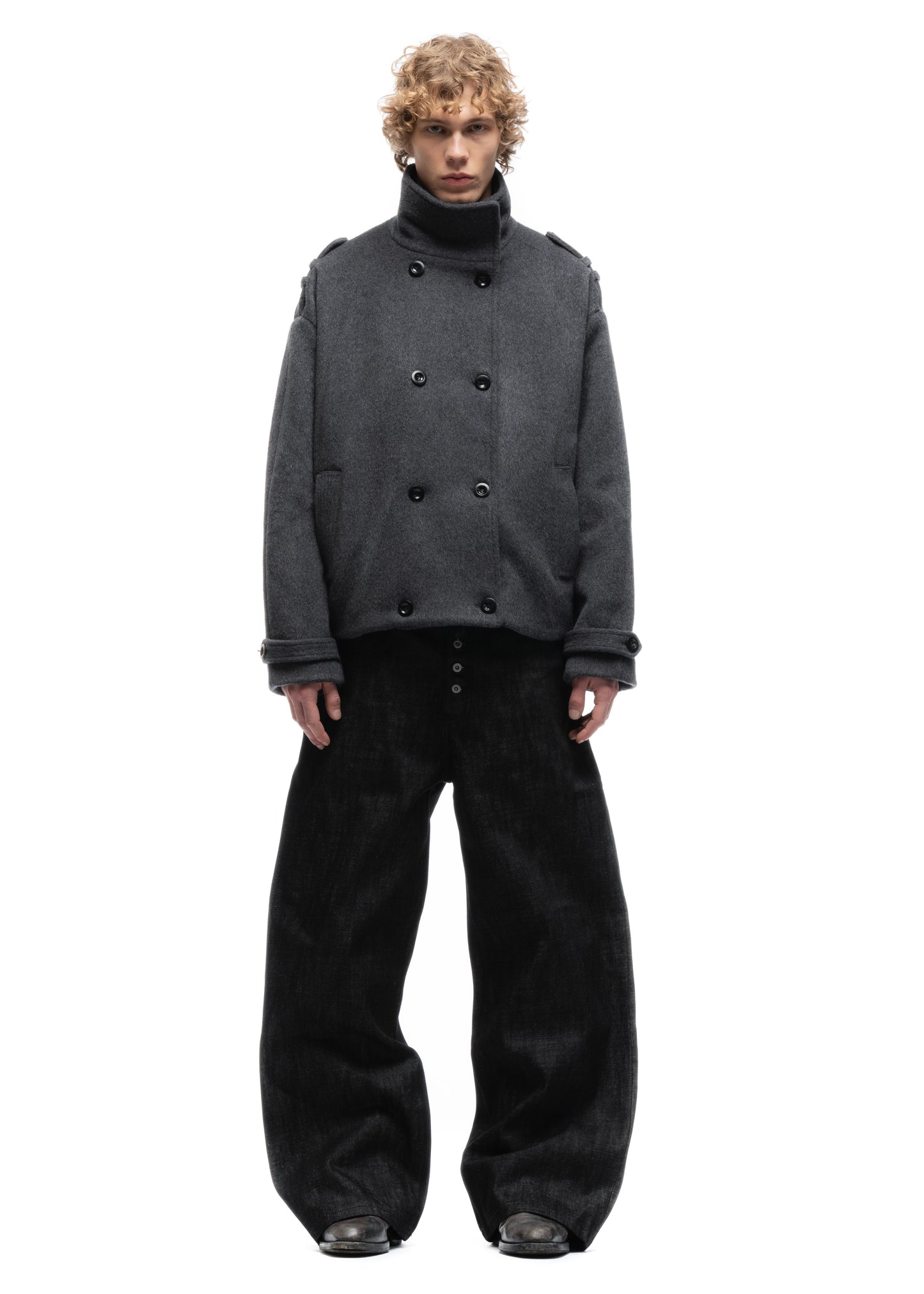 BUTTON UP MARINE JACKET GREY