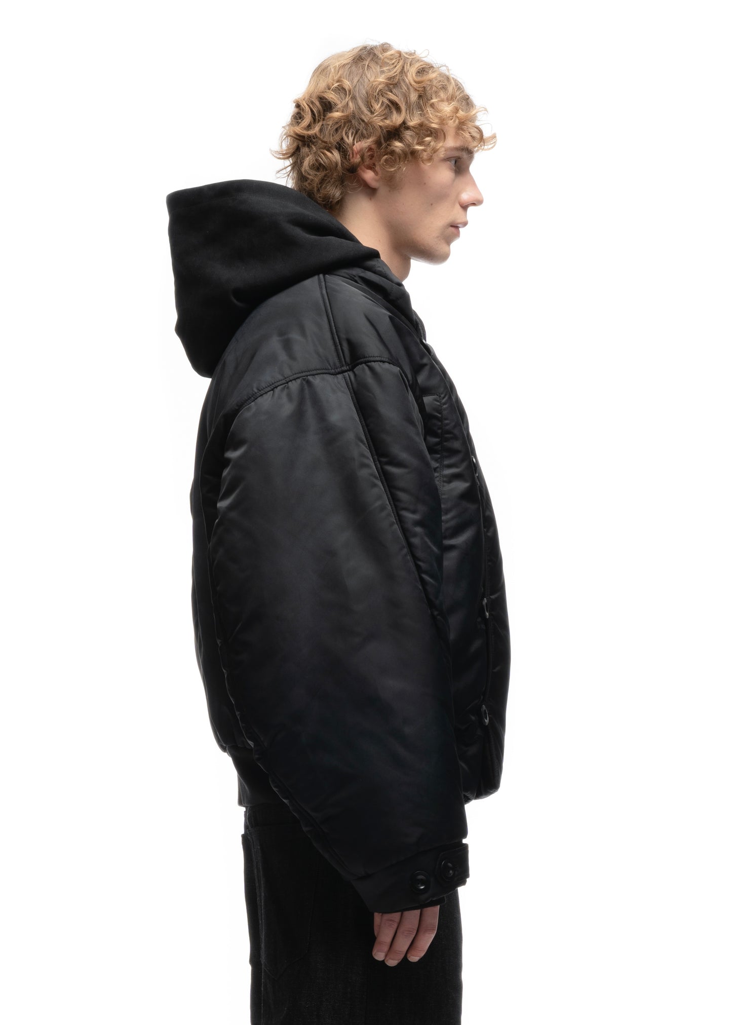 FENCING WAFFLE BOMBER JACKET BLACK