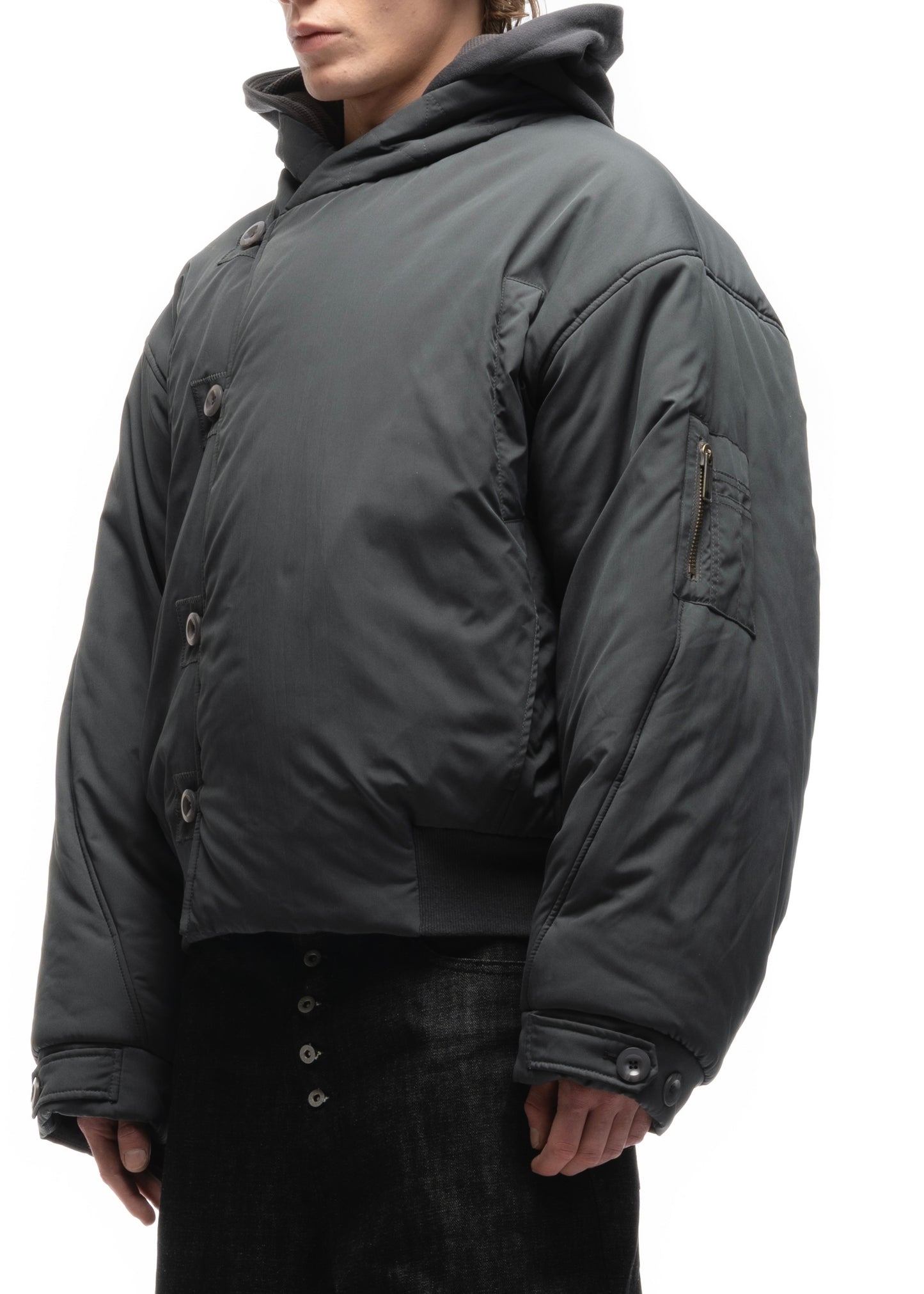 FENCING WAFFLE BOMBER JACKET COLD GREY