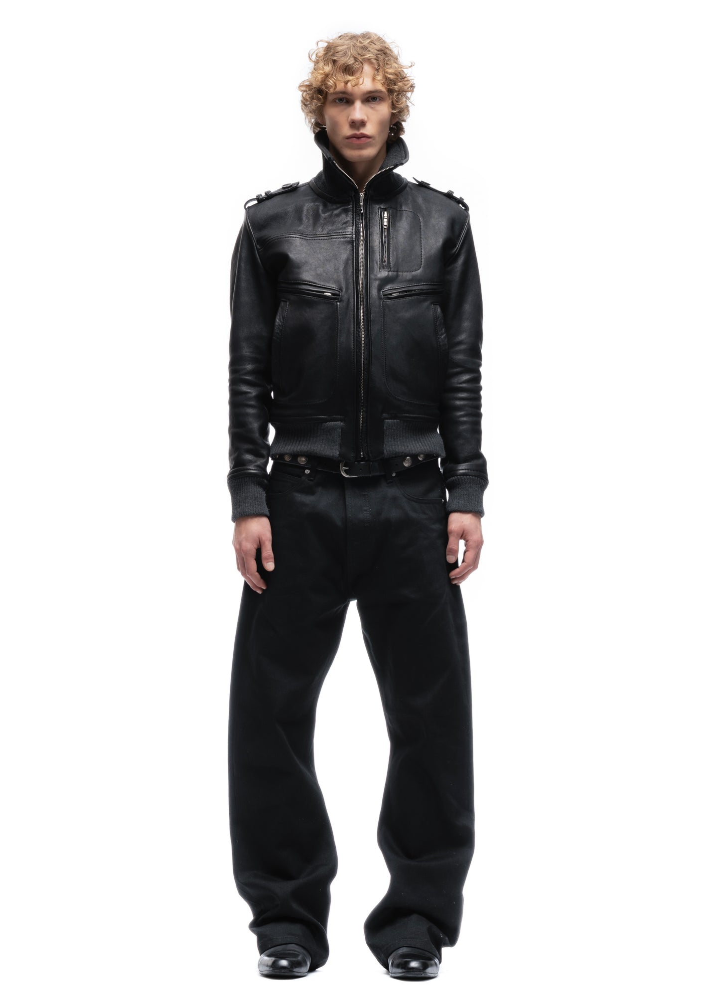 SHADOW OPERATOR LEATHER JACKET BLACK