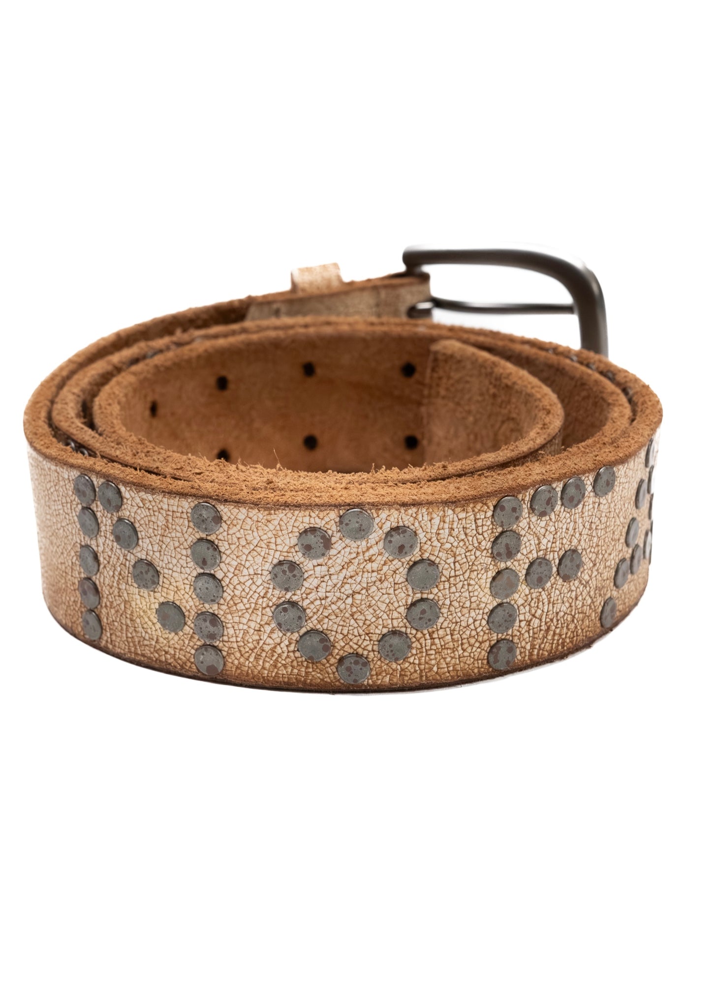 NO FAITH STUDDED BELT WHITE USED