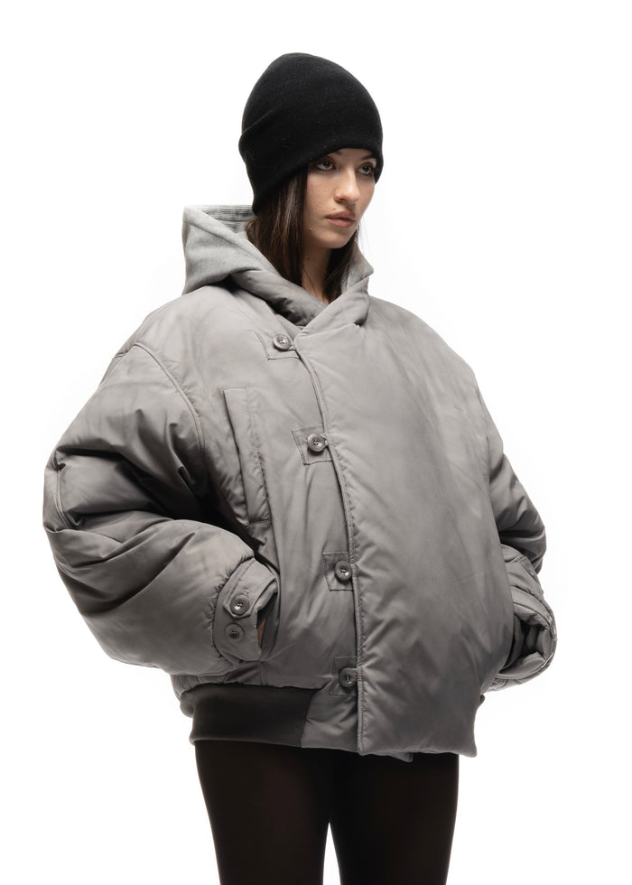 FENCING WAFFLE BOMBER JACKET GREY FEMALE