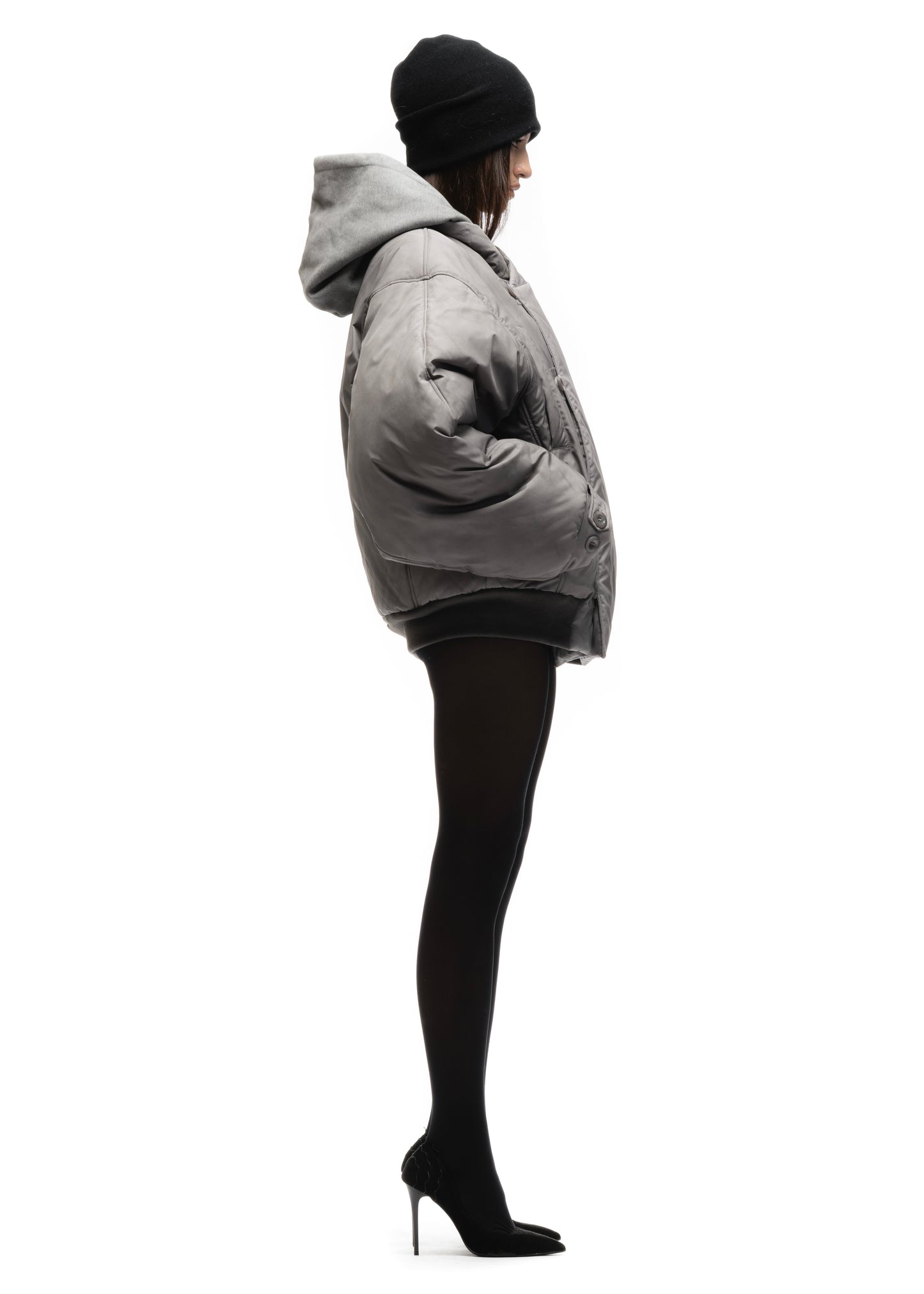 FENCING WAFFLE BOMBER JACKET GREY FEMALE