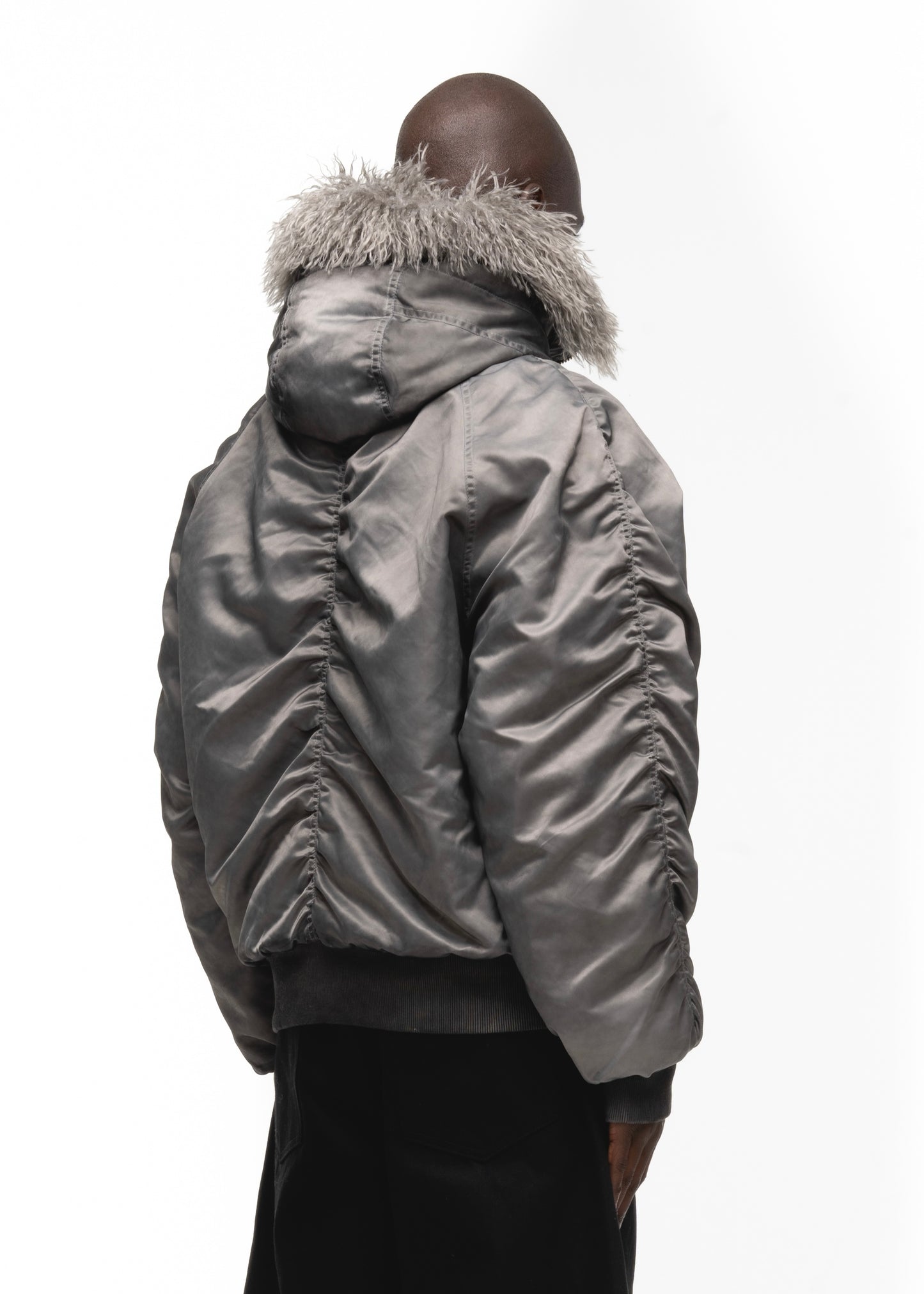 ASTRO FUR BOMBER JACKET GREY