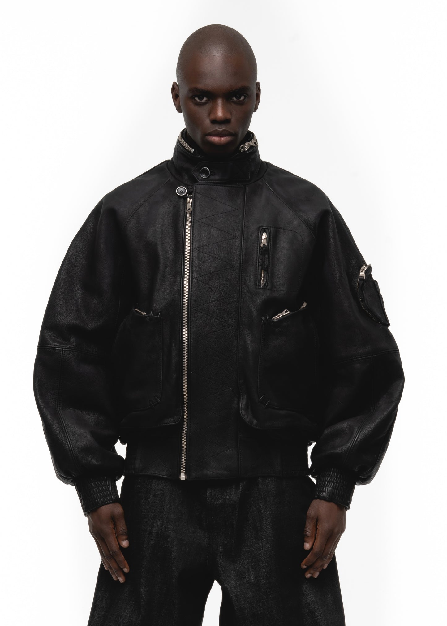 FLIGHT LEATHER COTTON JACKET