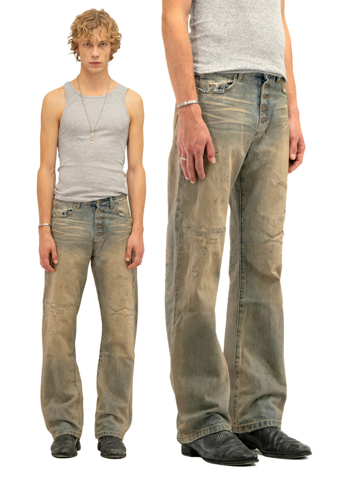 REPAIRED DUST BOOTCUT DENIM