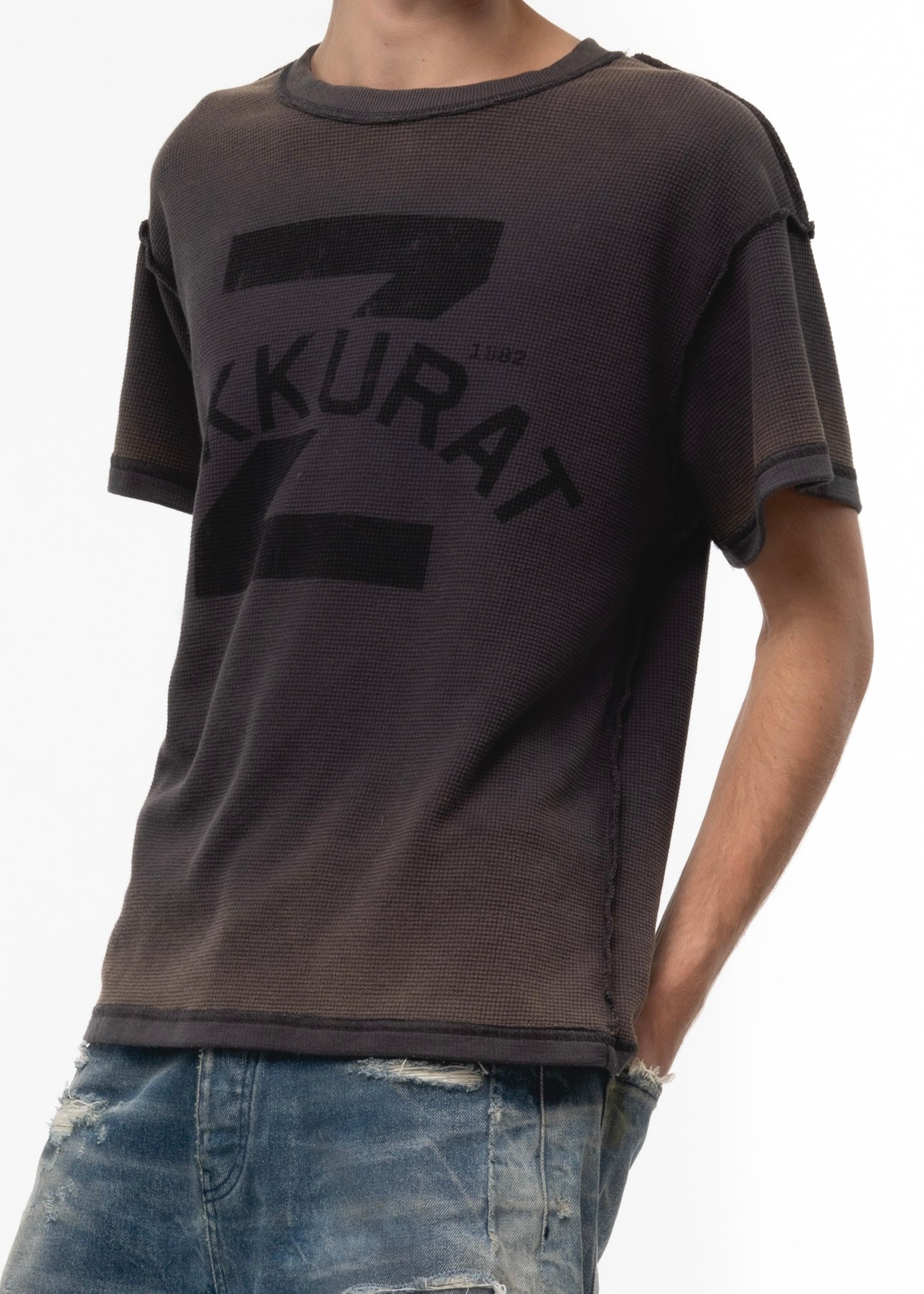 ZIKKURAT SUNFADE WAFFLE COTTON T-SHIRT