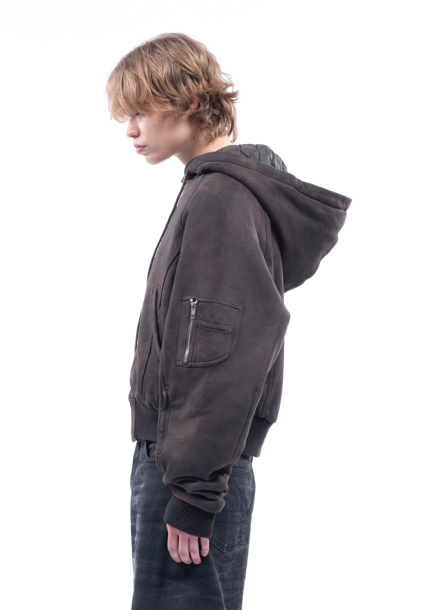 HOOD BOMBER USED BROWN