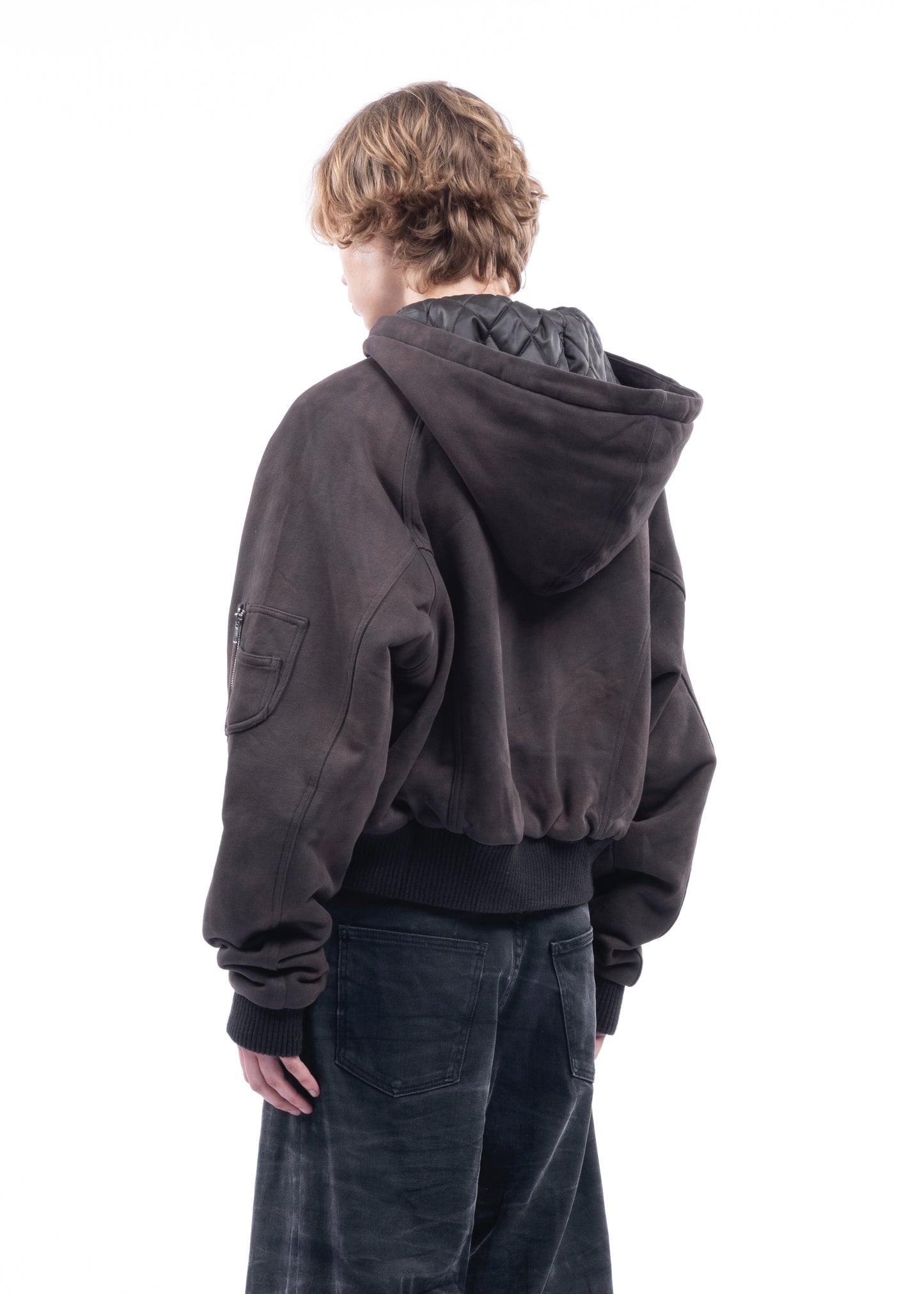 HOOD BOMBER USED BROWN