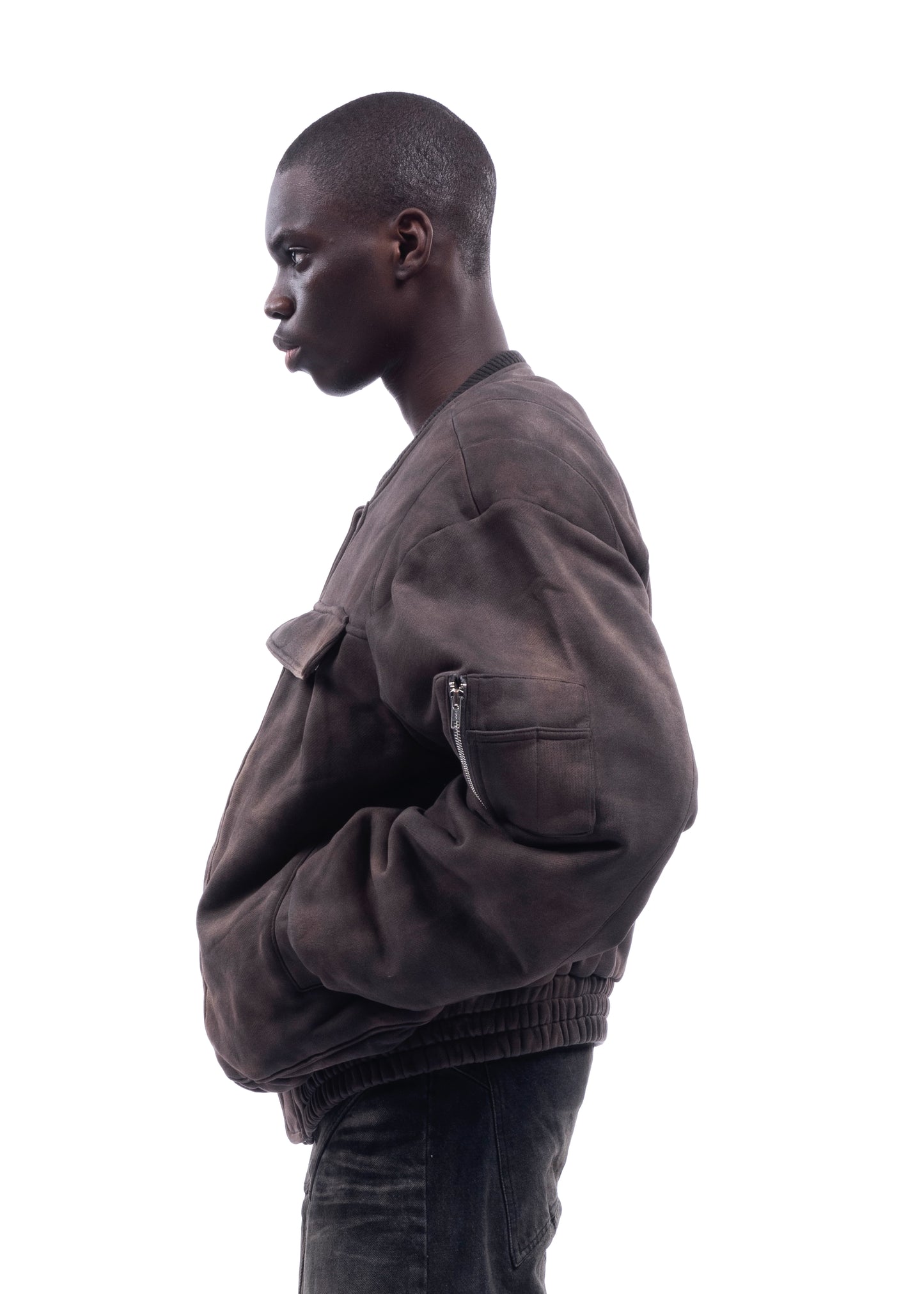 REMOVABLE SHOULDER BOMBER USED BROWN