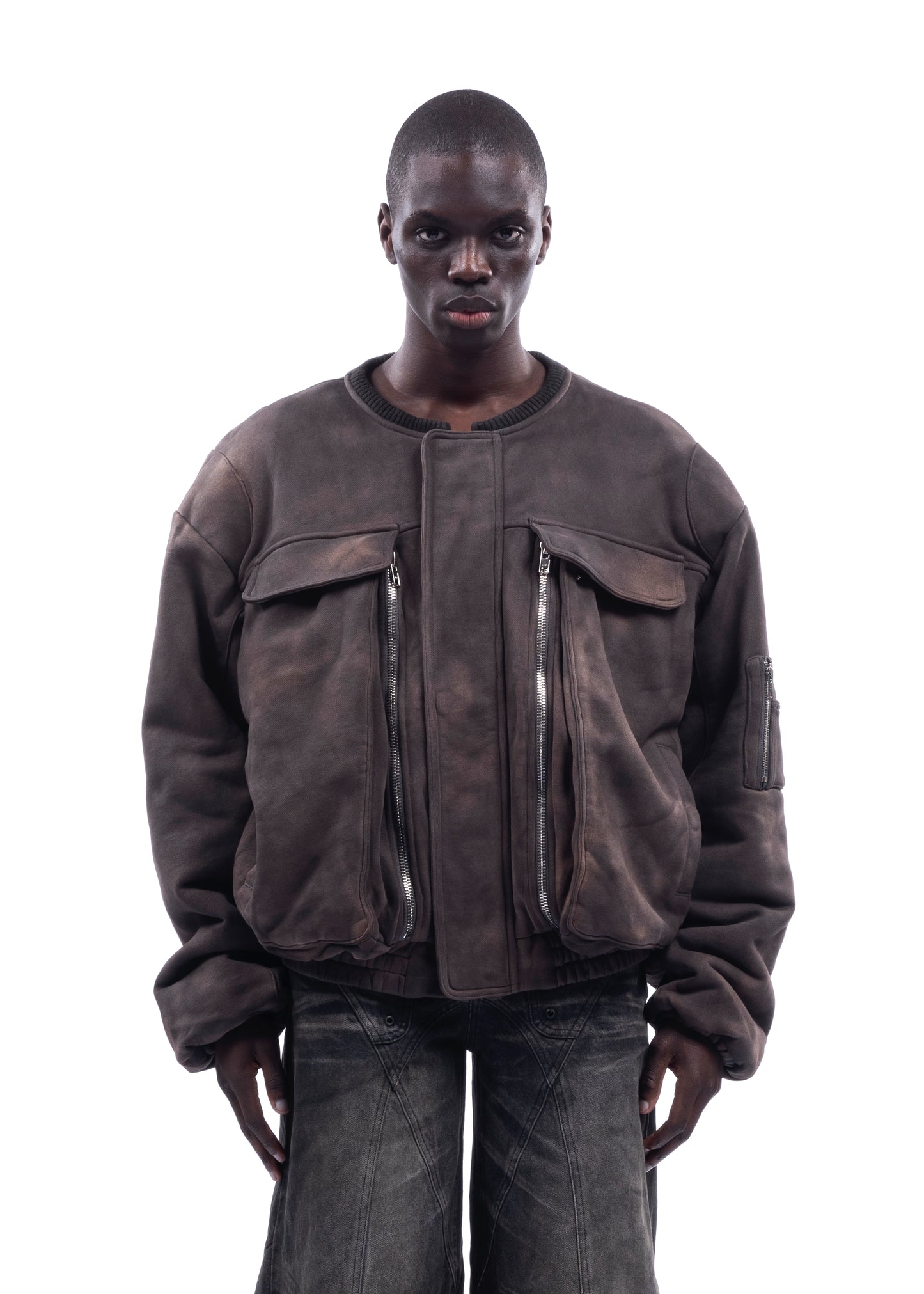 REMOVABLE SHOULDER BOMBER USED BROWN