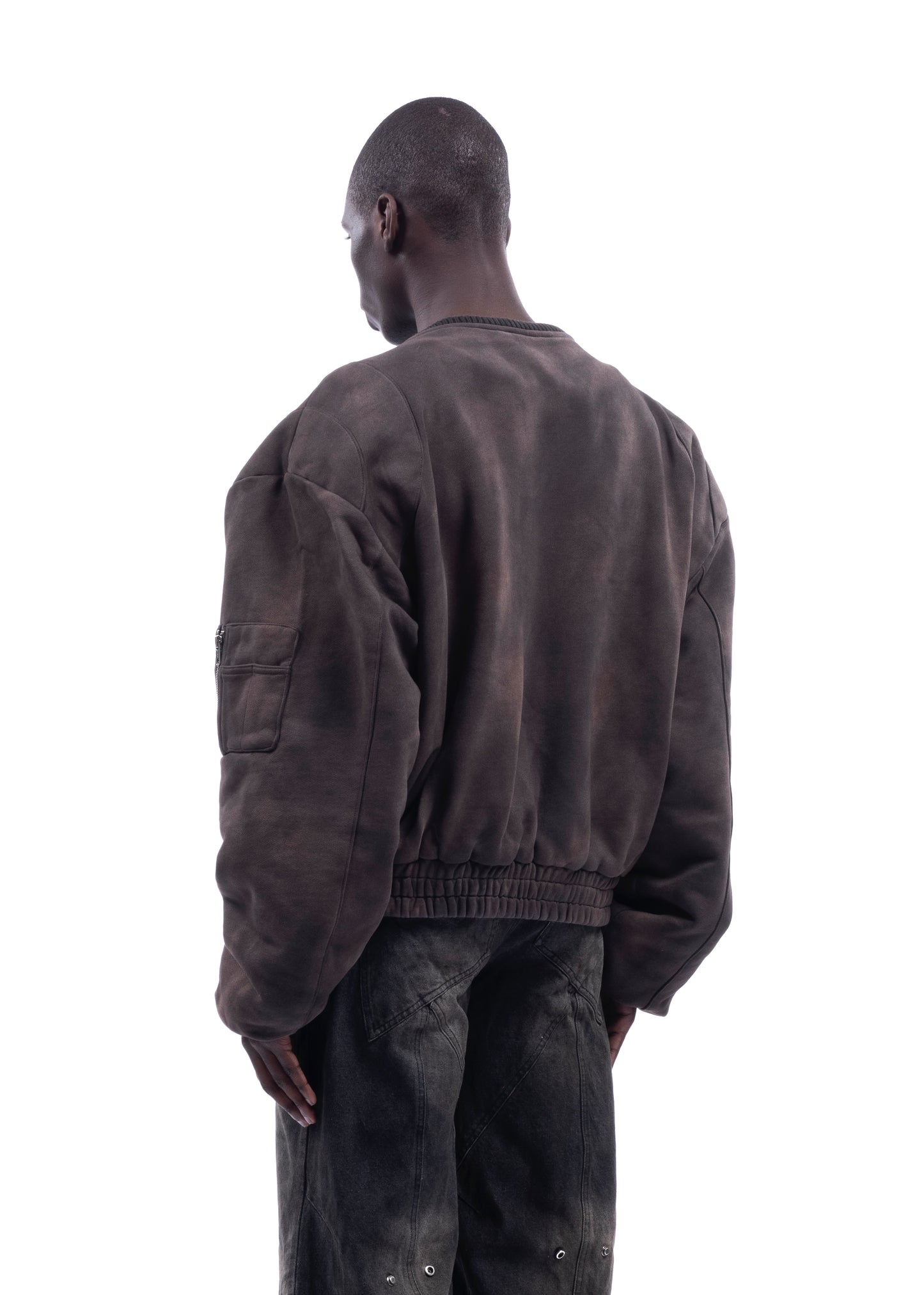 REMOVABLE SHOULDER BOMBER USED BROWN